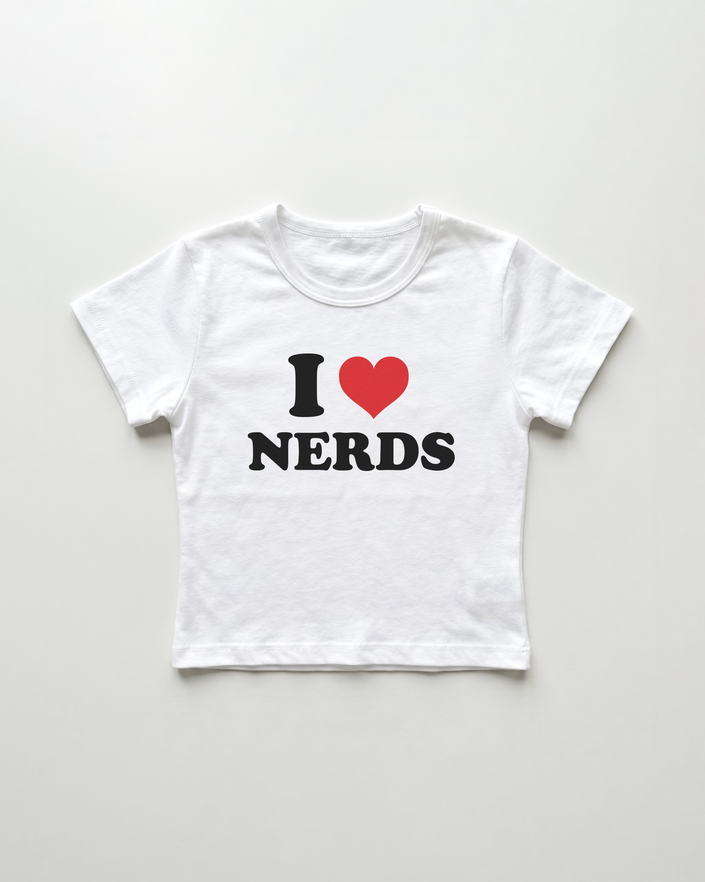 I love nerds cropped Baby Tee Weiss | Lolita Sinz