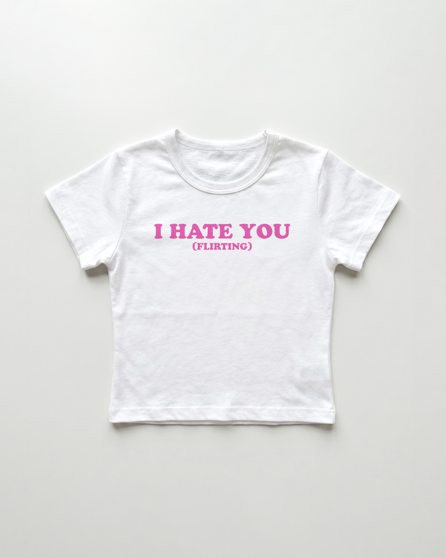 I hate you (flirting) cropped Baby Tee Weiss | Lolita Sinz
