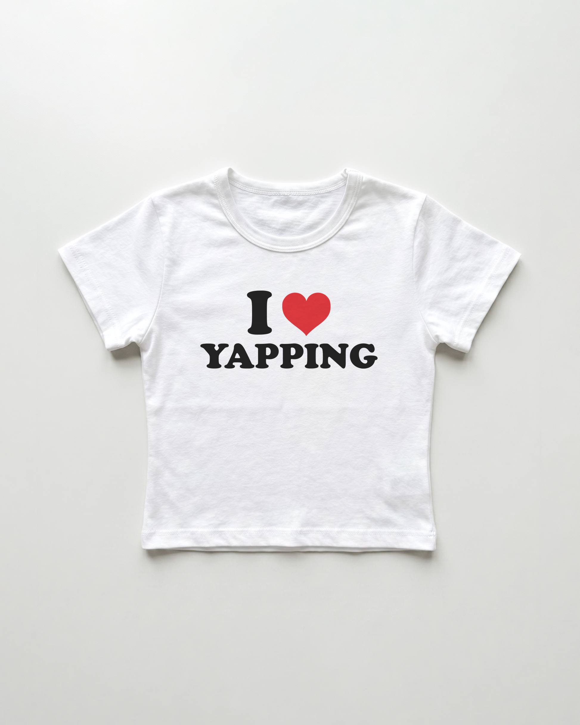 I love yapping cropped Baby Tee Weiss | Lolita Sinz