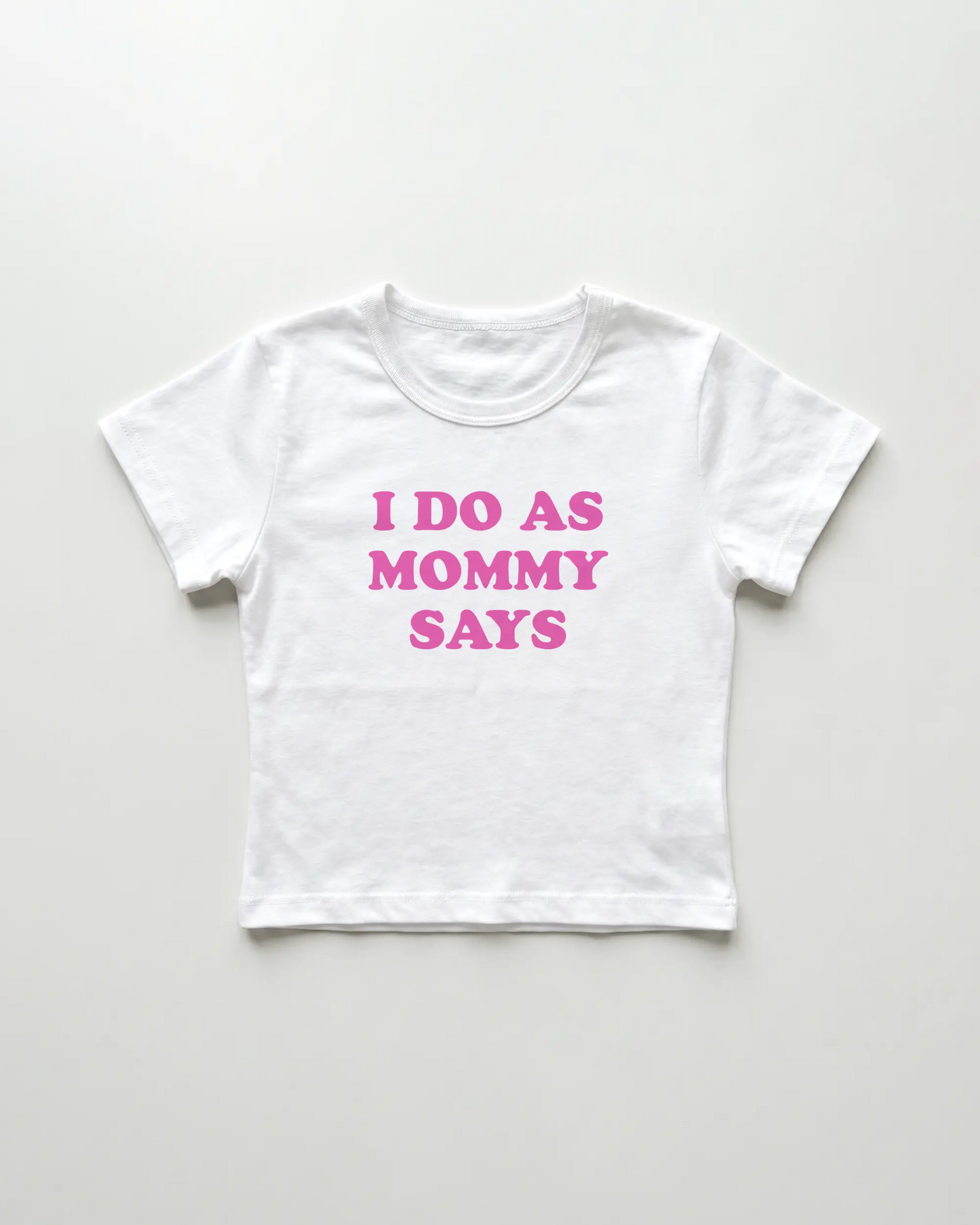 I do as mommy says cropped Baby Tee Weiss | Lolita Sinz