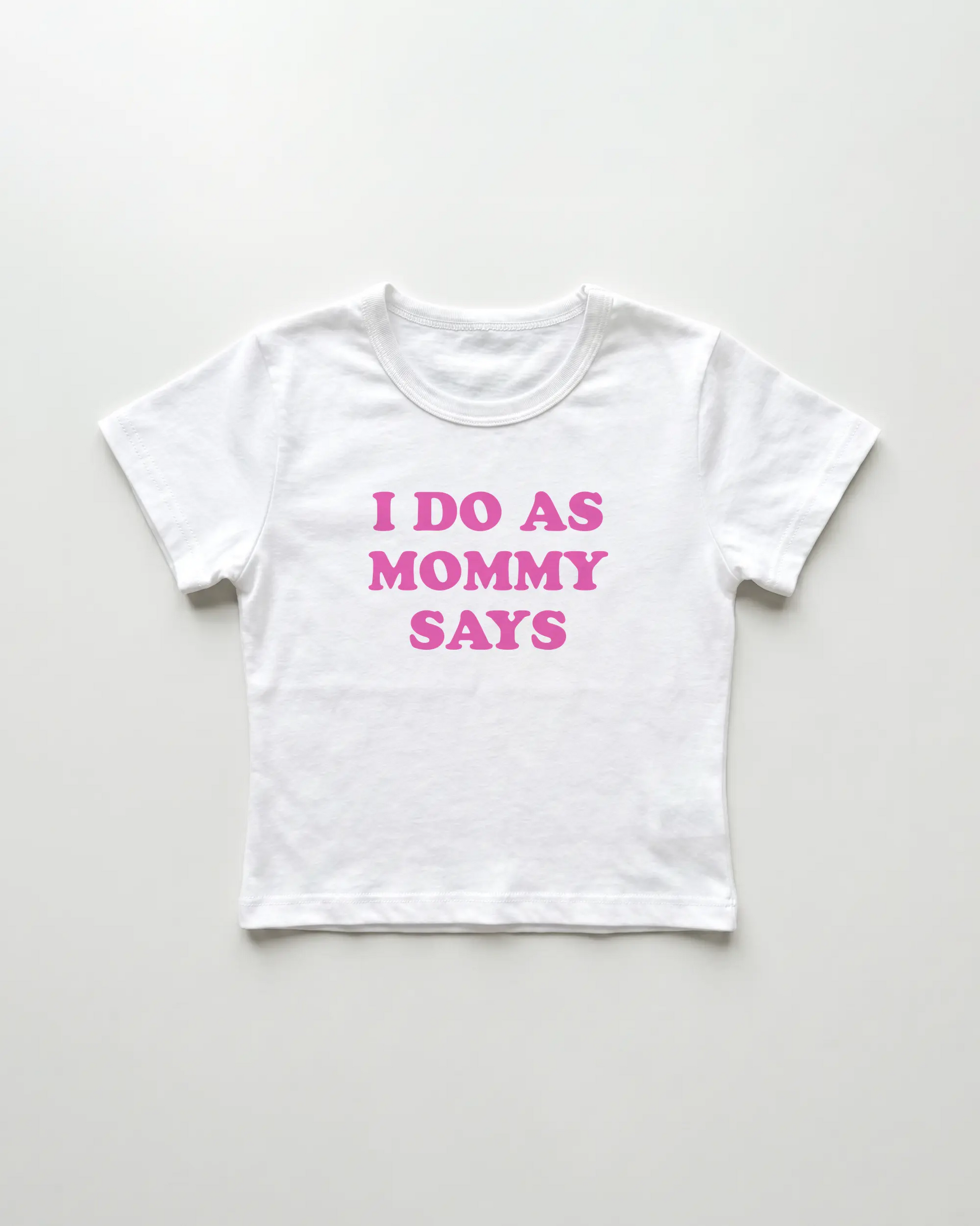 I do as mommy says cropped Baby Tee Weiss | Lolita Sinz