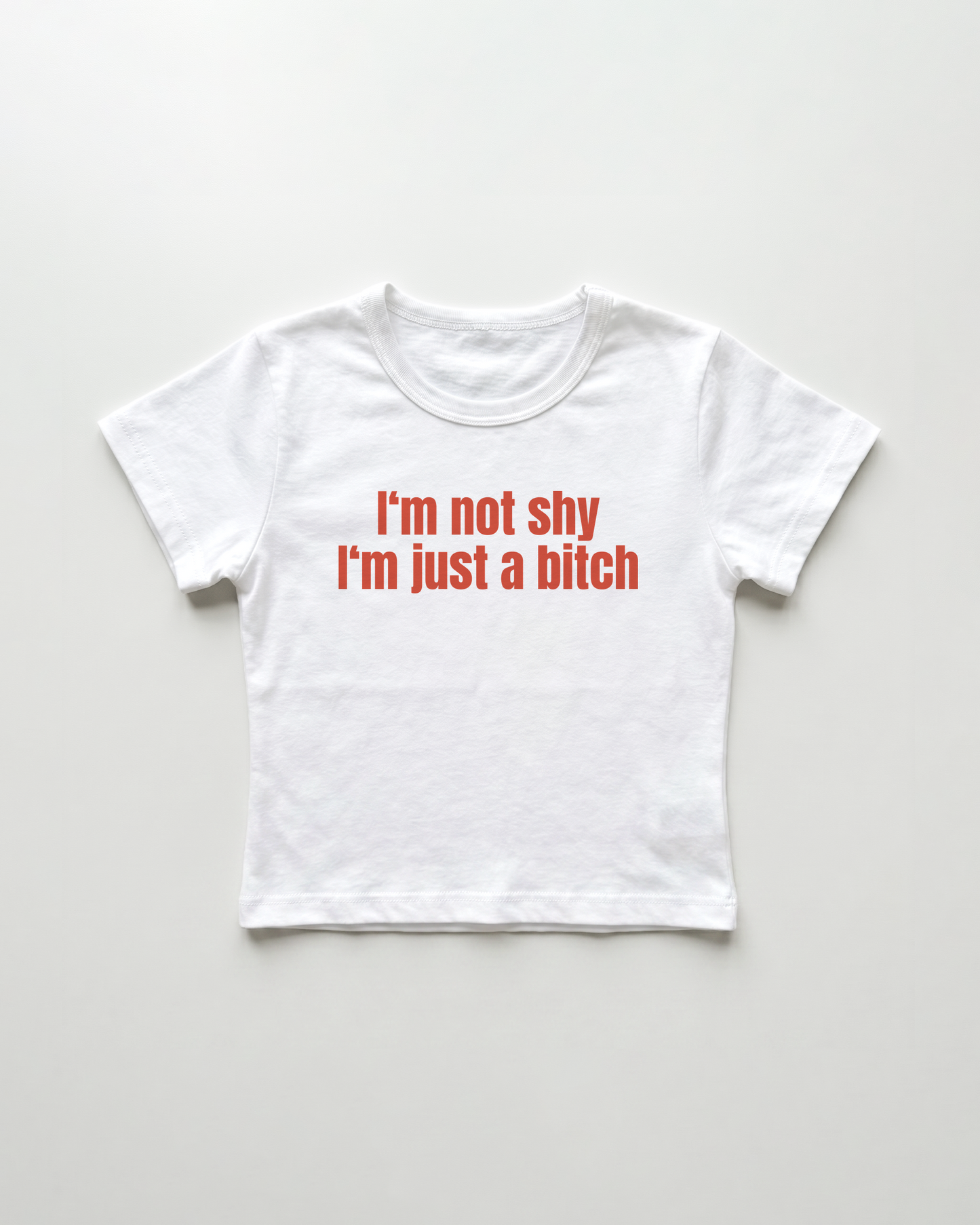 I'm not shy I'm just a bitch cropped Baby Tee Weiss | Lolita Sinz