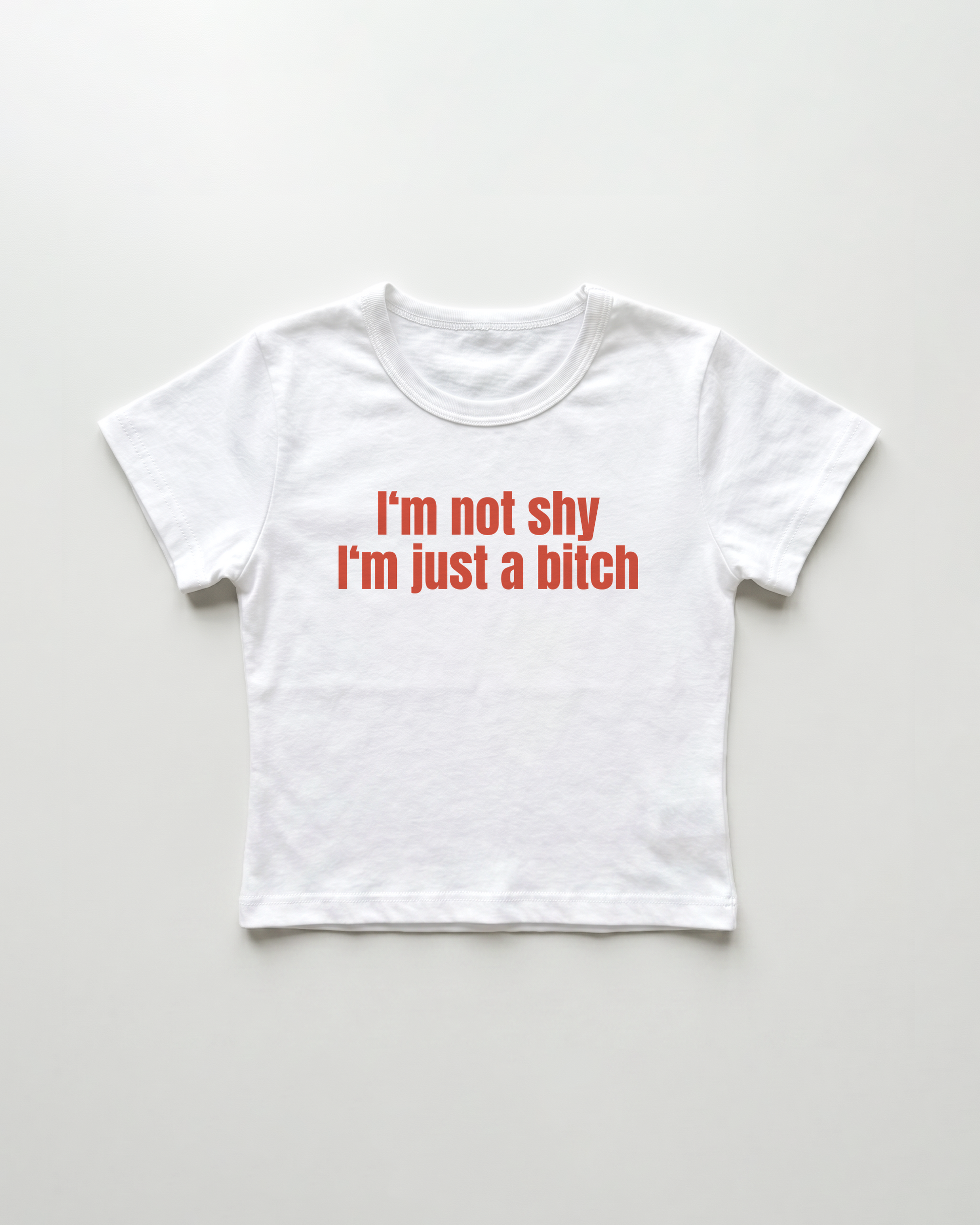 I'm not shy I'm just a bitch cropped Baby Tee Weiss | Lolita Sinz
