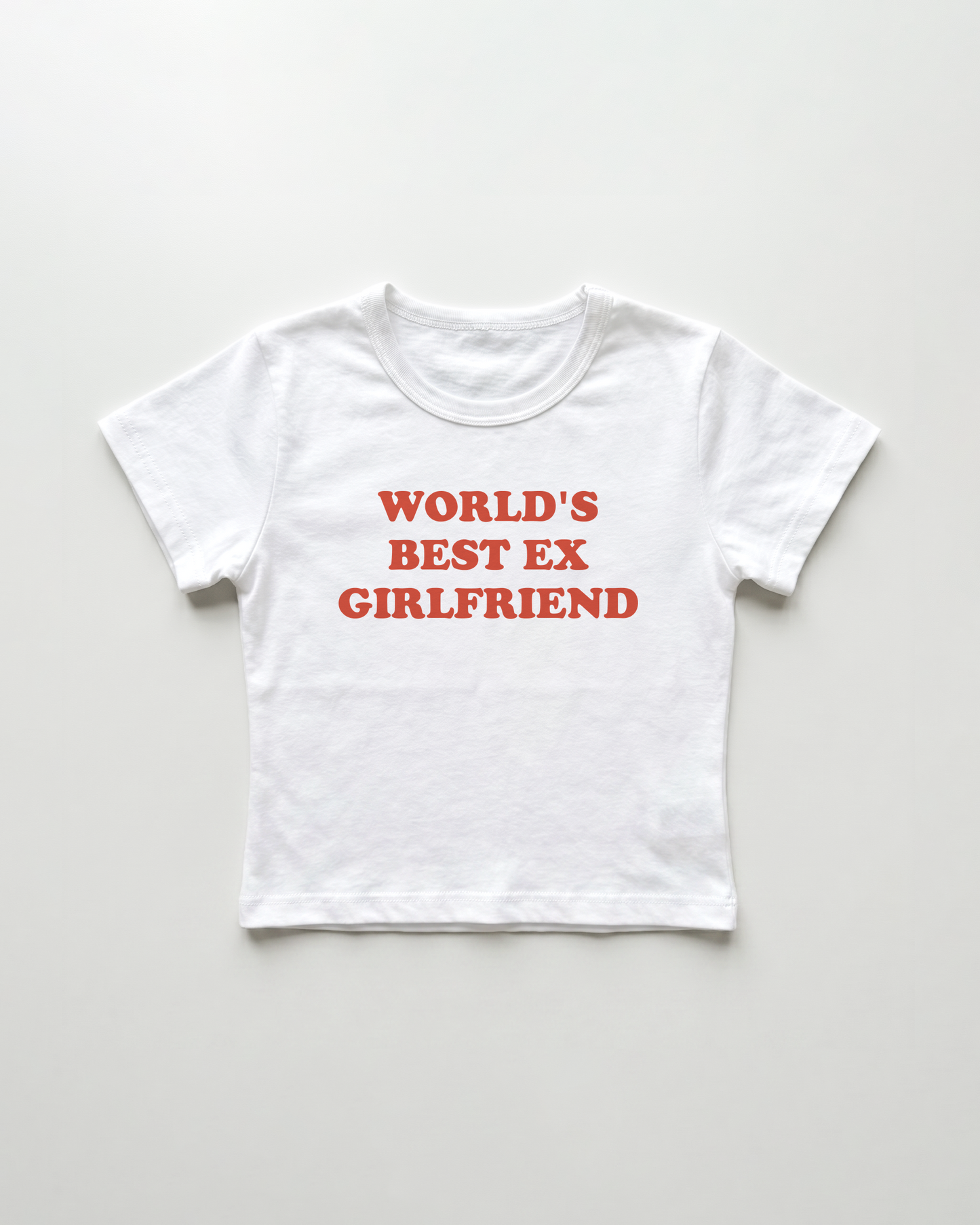 world's best ex girlfriend cropped Baby Tee Weiss | Lolita Sinz