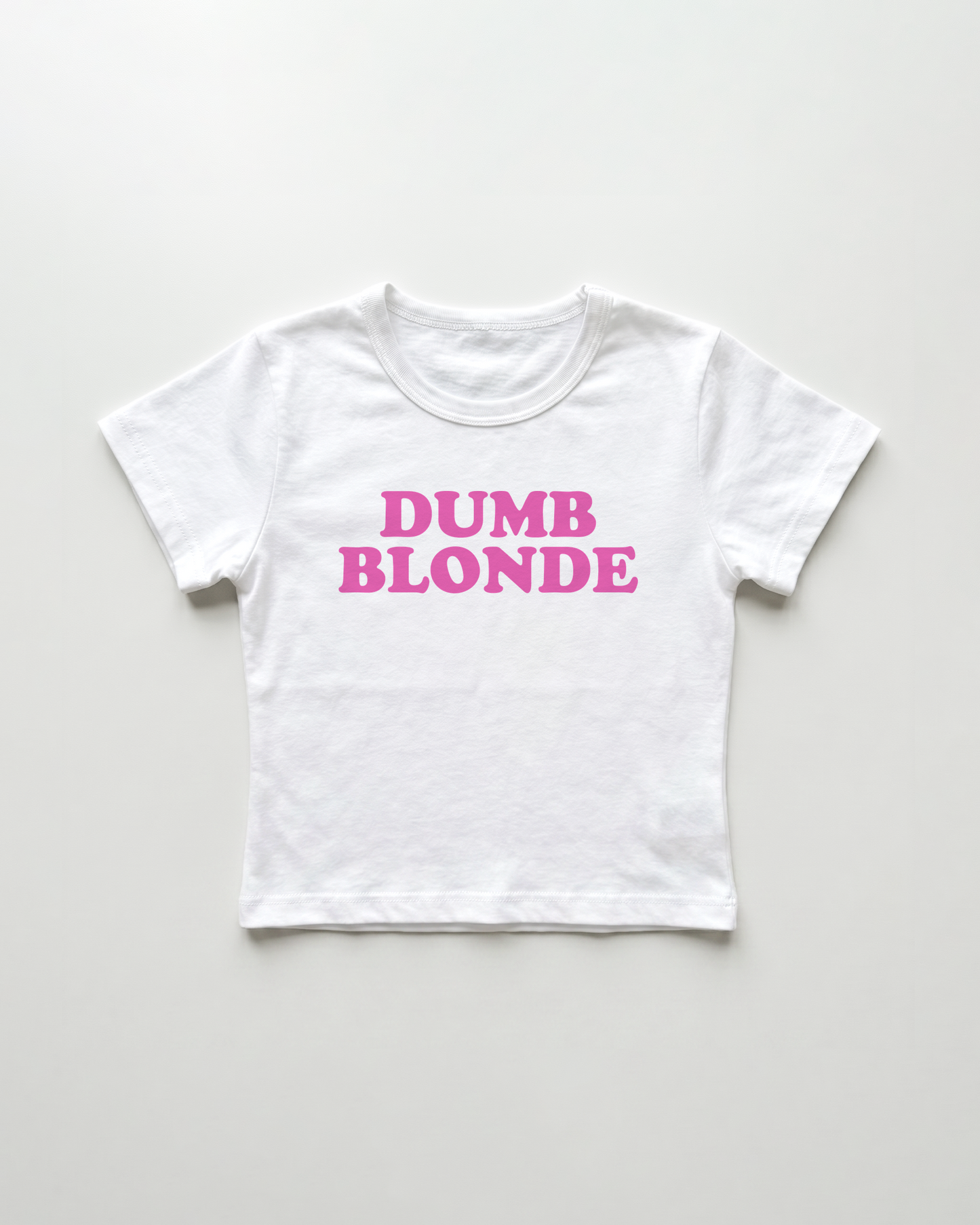 dumb blonde cropped Baby Tee Weiss | Lolita Sinz