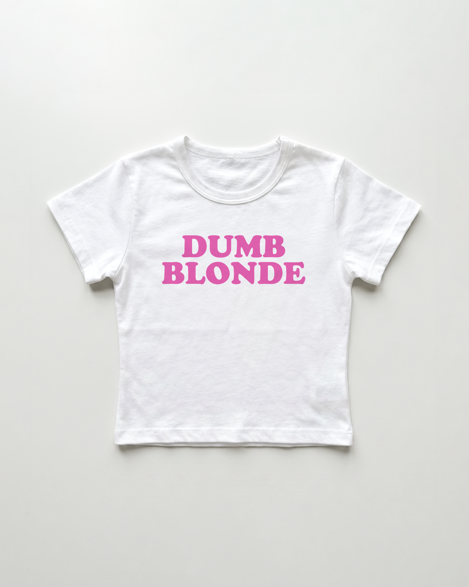 dumb blonde cropped Baby Tee Weiss | Lolita Sinz