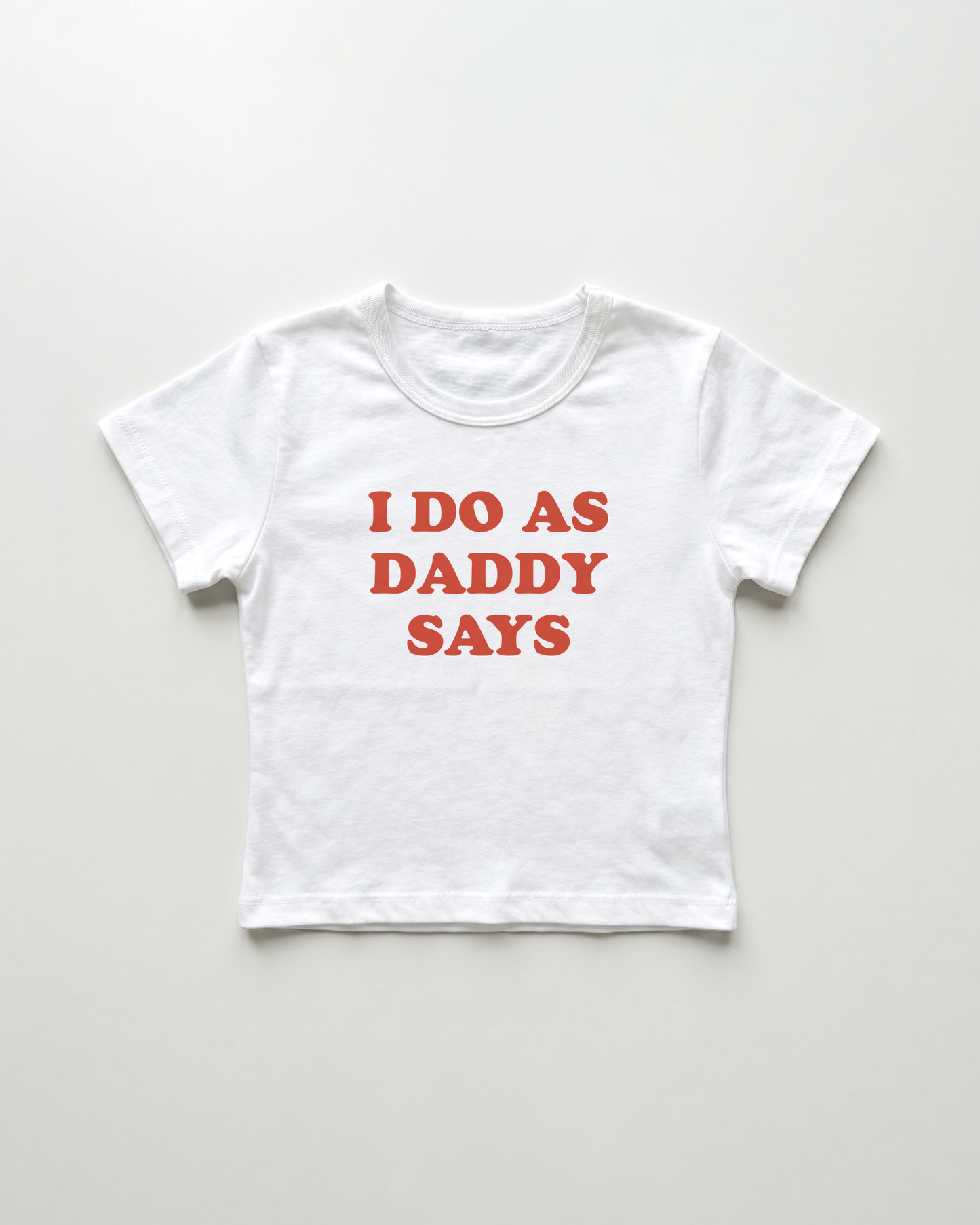 I do as daddy says cropped Baby Tee Weiss | Lolita Sinz