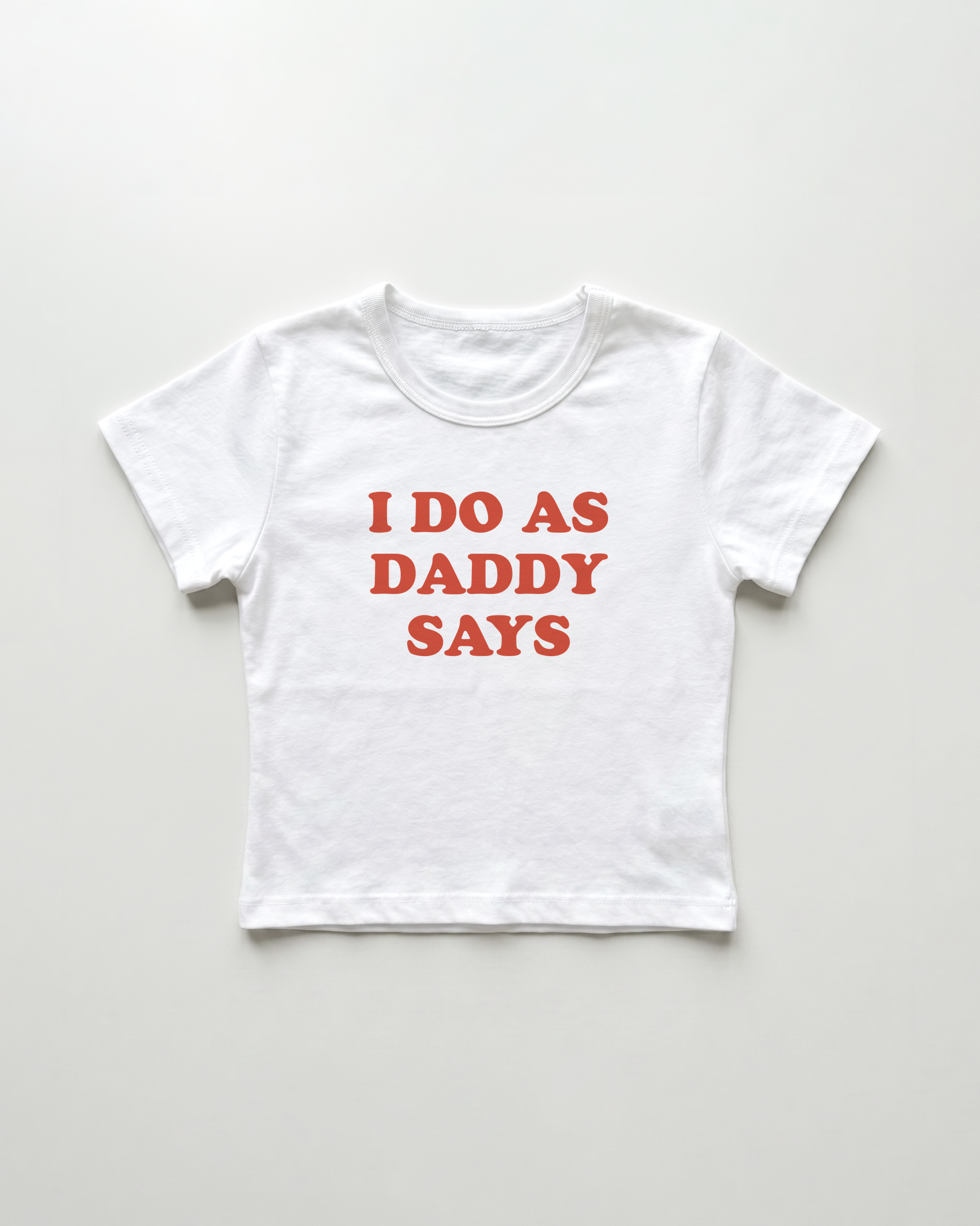 I do as daddy says cropped Baby Tee Weiss | Lolita Sinz