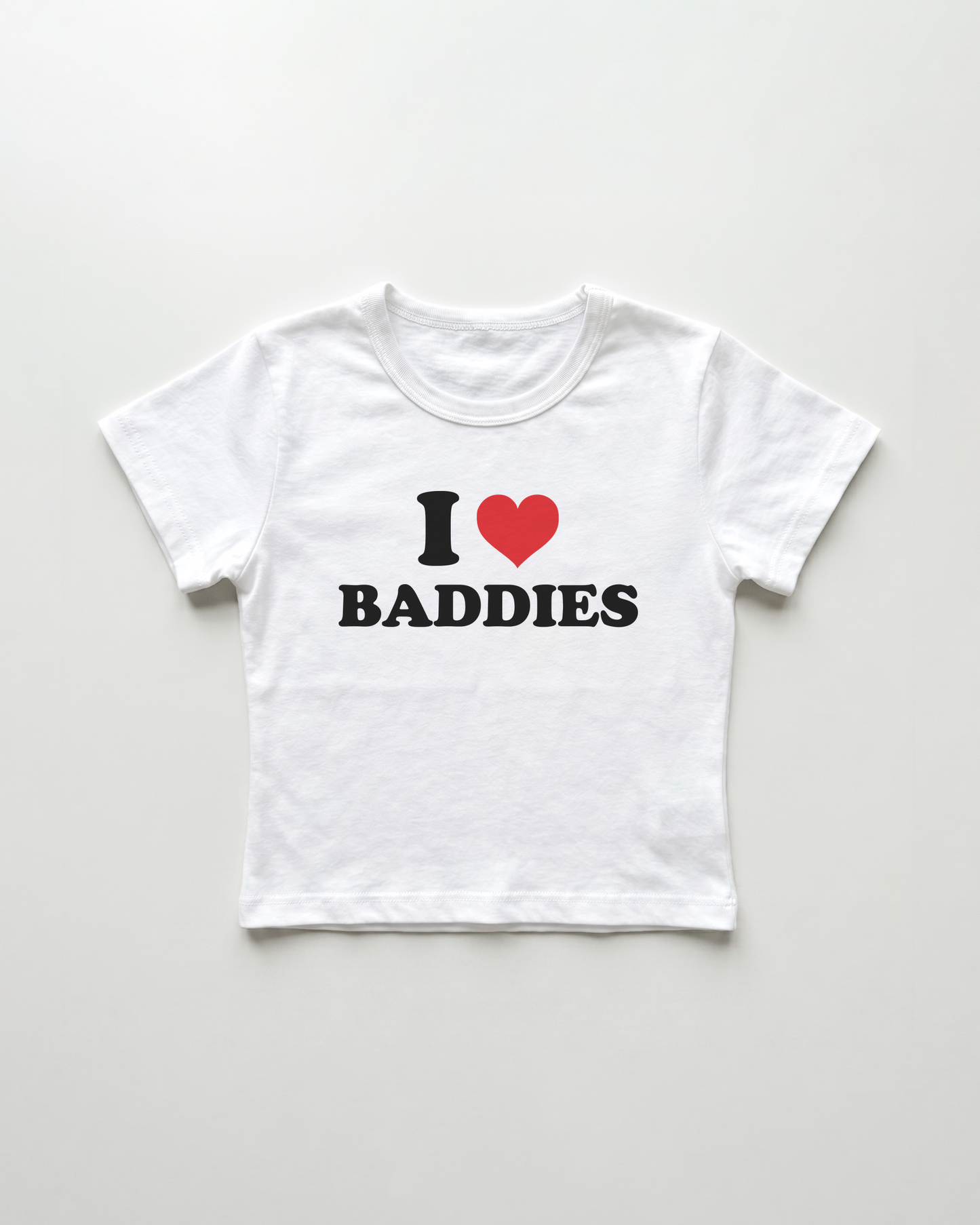 I love baddies cropped Baby Tee Weiss | Lolita Sinz