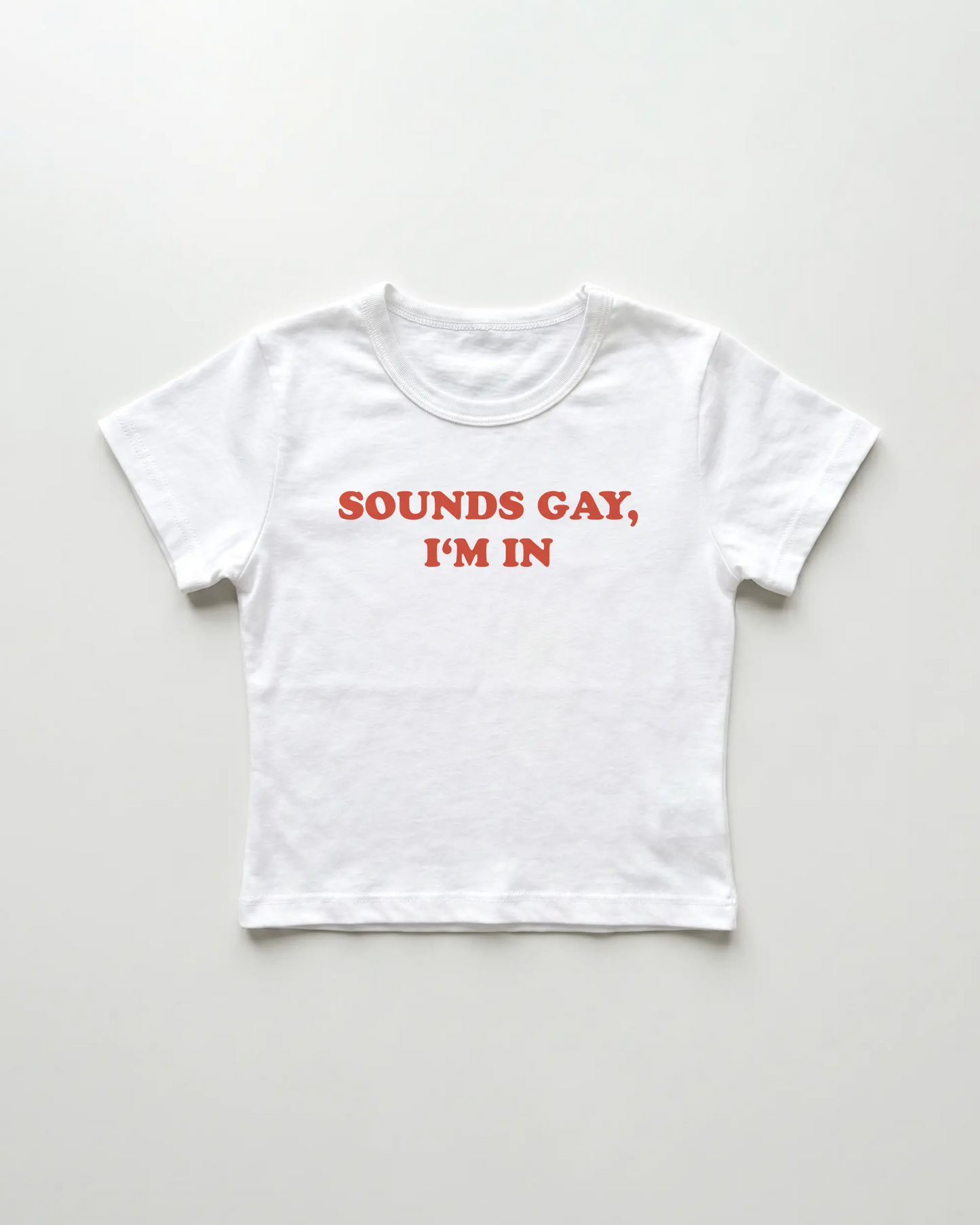 sounds gay I'm in cropped Baby Tee Weiss | Lolita Sinz