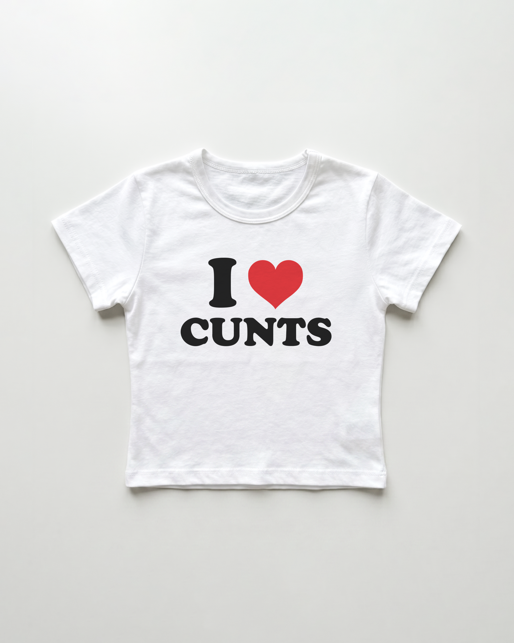 I love cunts cropped Baby Tee Weiss | Lolita Sinz