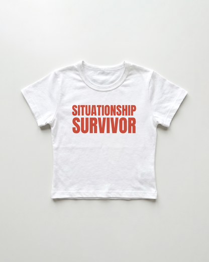 situationship survivor cropped Baby Tee