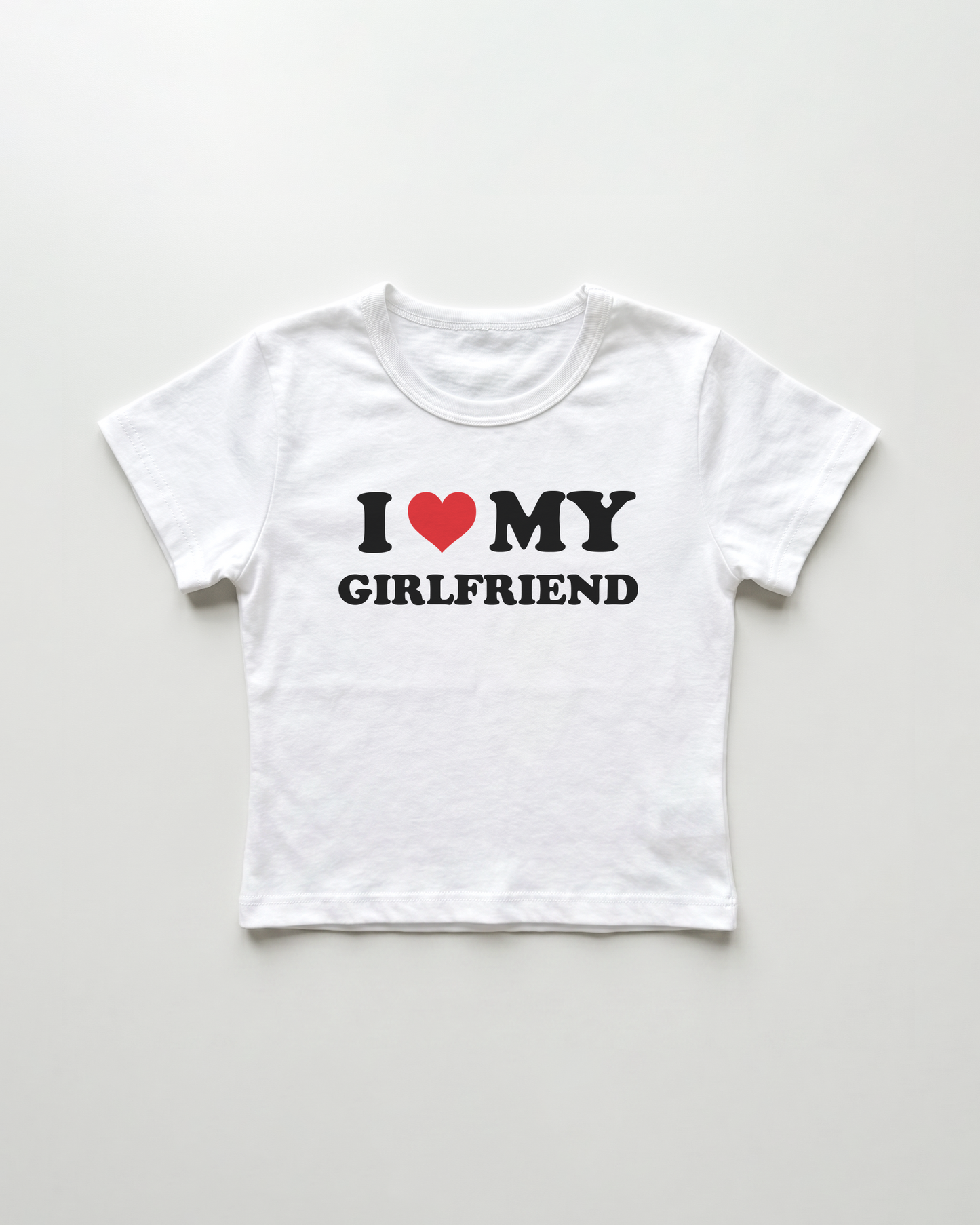 I love my girlfriend cropped Baby Tee Weiss | Lolita Sinz