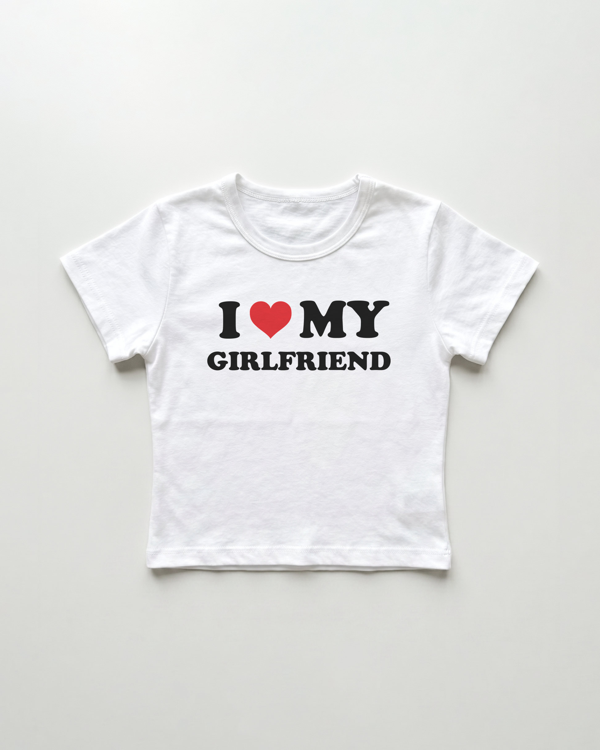 I love my girlfriend cropped Baby Tee Weiss | Lolita Sinz