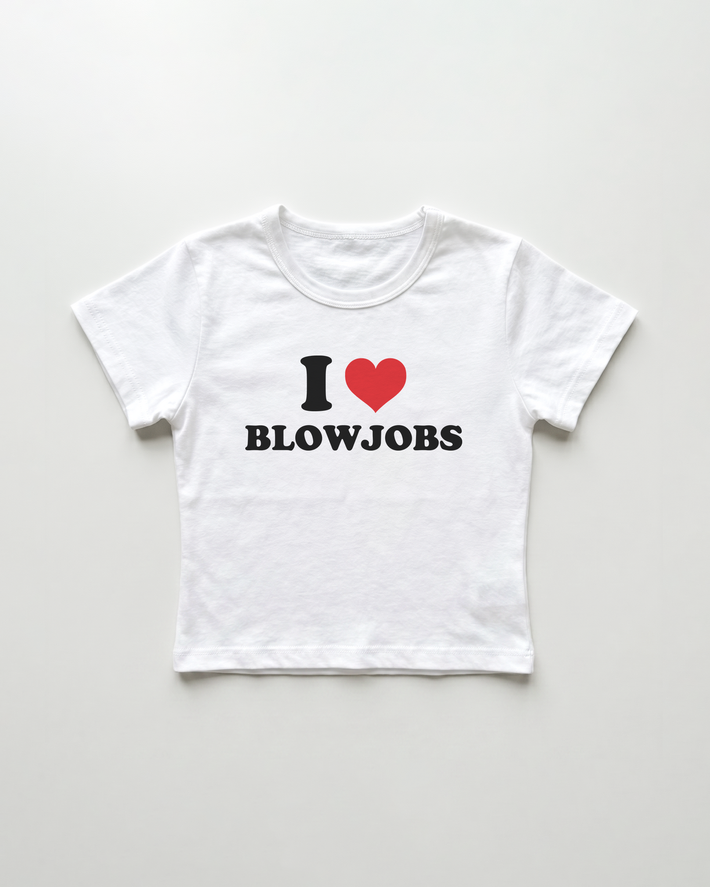 I love blowjobs cropped Baby Tee Weiss | Lolita Sinz