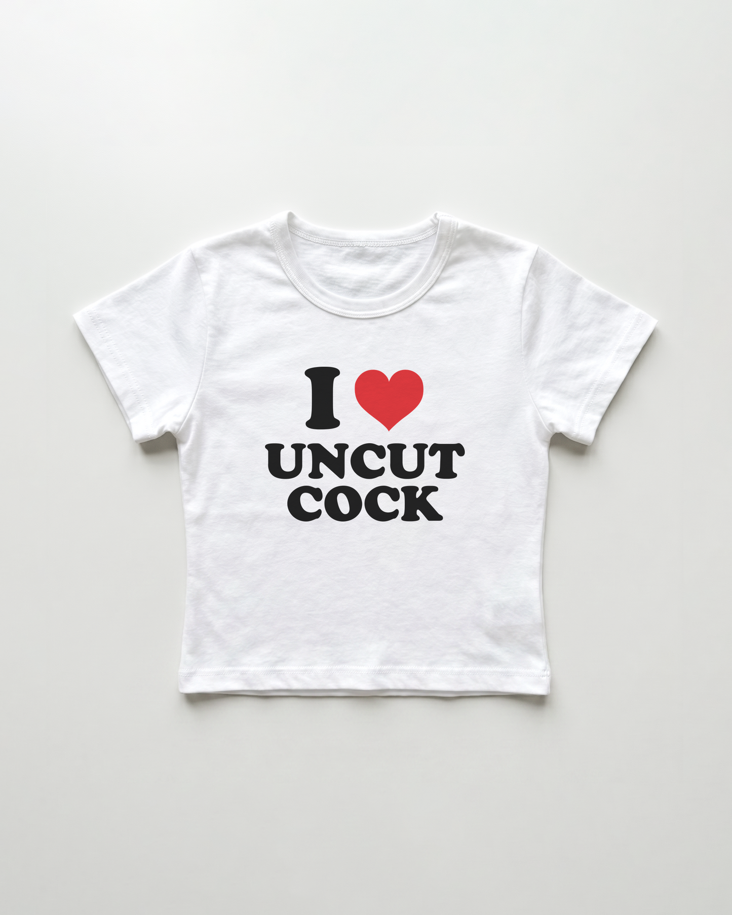 I love uncut cock cropped Baby Tee Weiss | Lolita Sinz