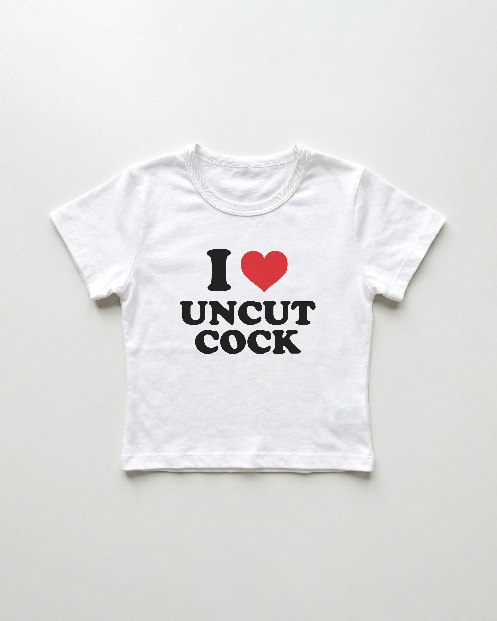 I love uncut cock cropped Baby Tee Weiss | Lolita Sinz