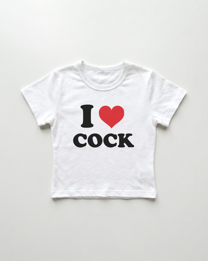 I love cock cropped Baby Tee