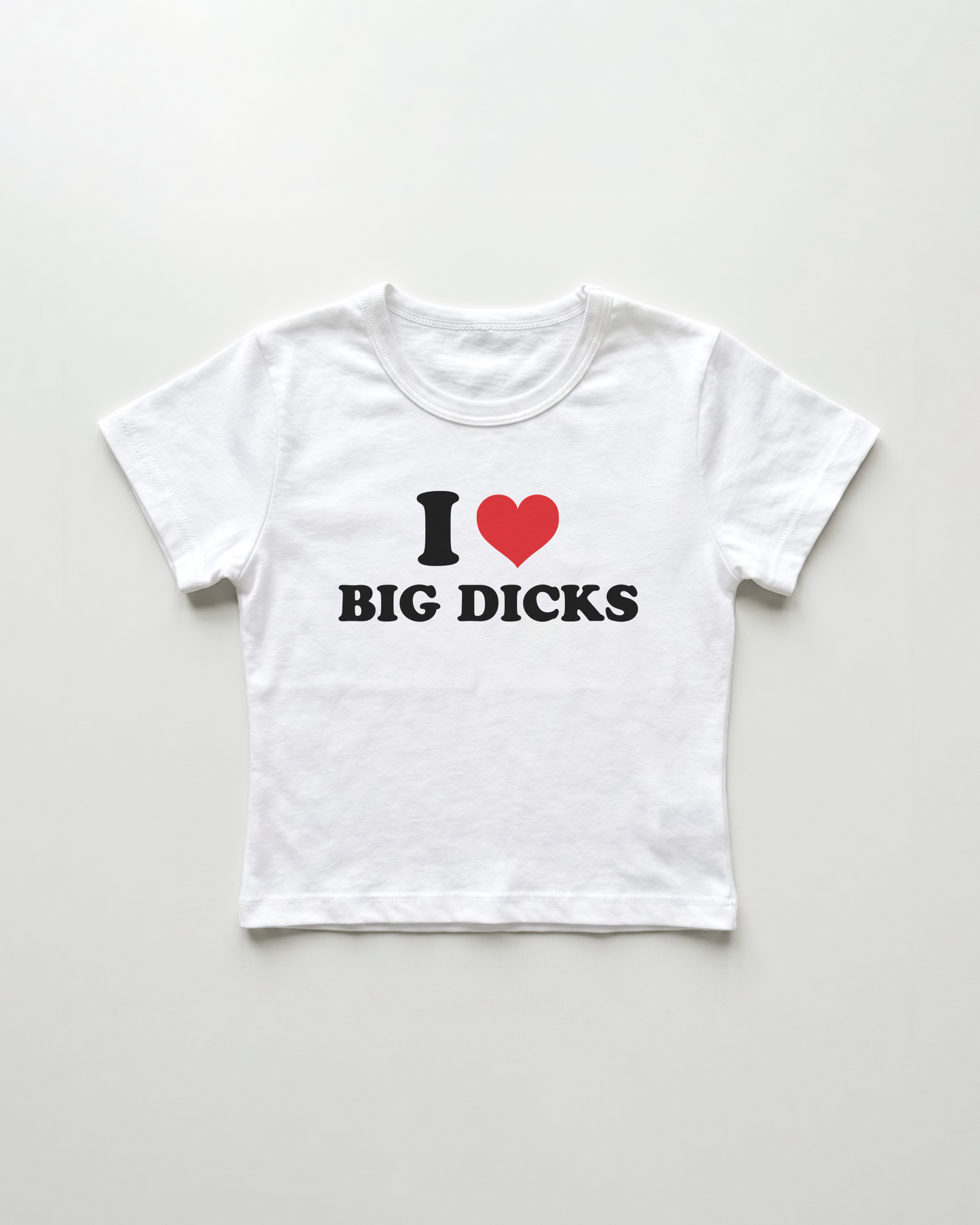 I love big dicks cropped Baby Tee Weiss | Lolita Sinz