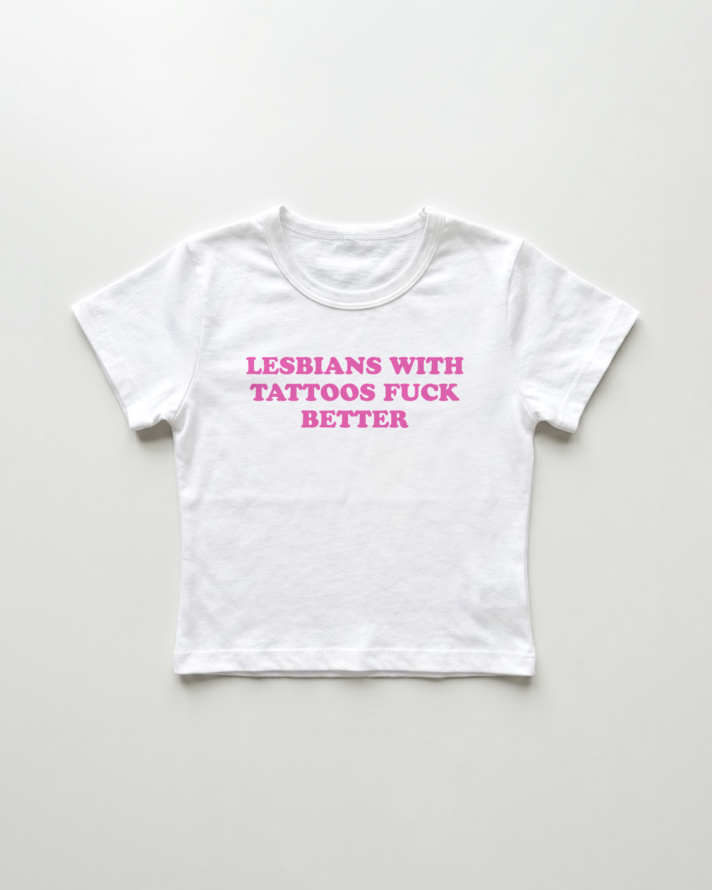 lesbians with tattoos fuck better cropped Baby Tee Weiss | Lolita Sinz