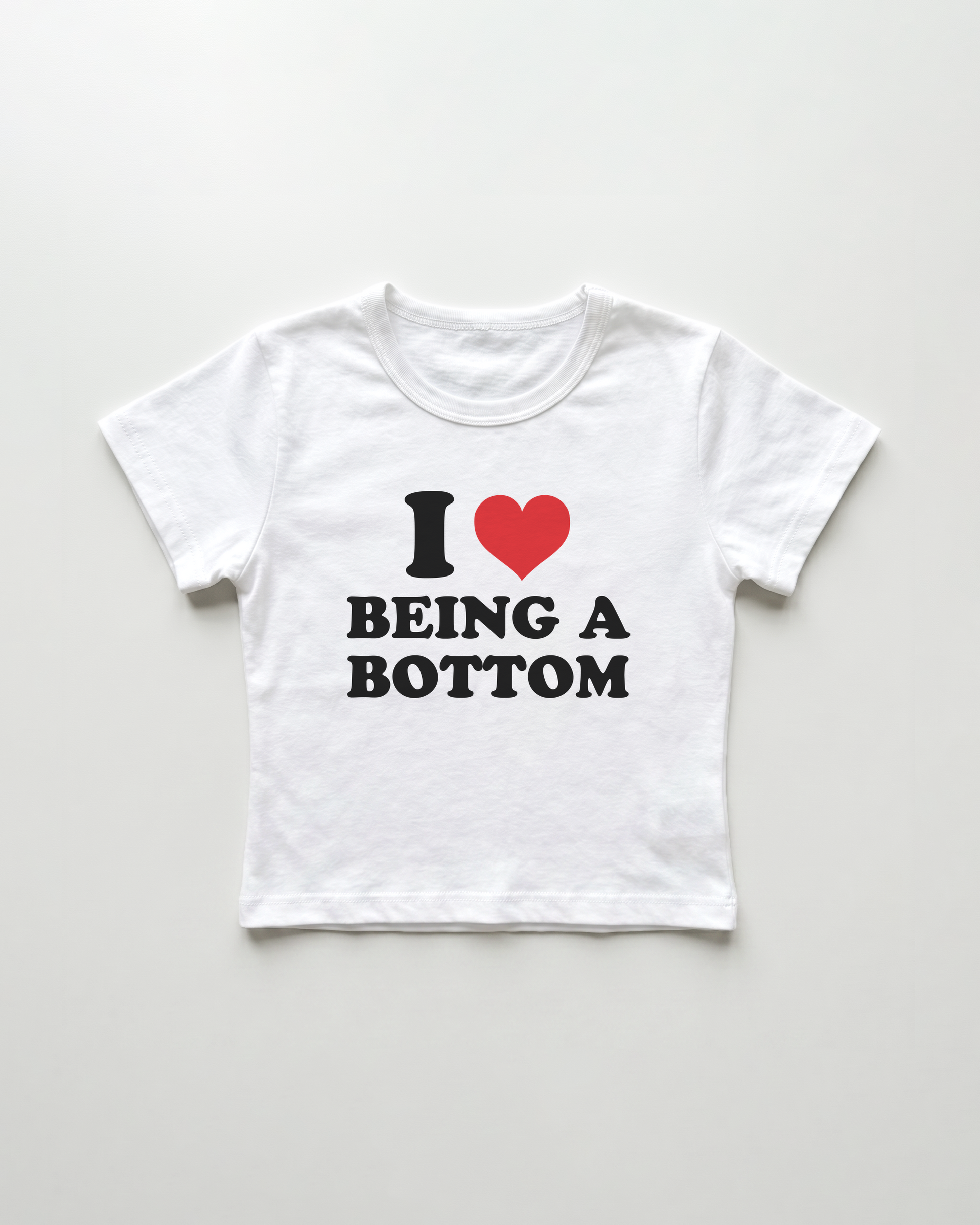 I love being a bottom cropped Baby Tee Weiss | Lolita Sinz