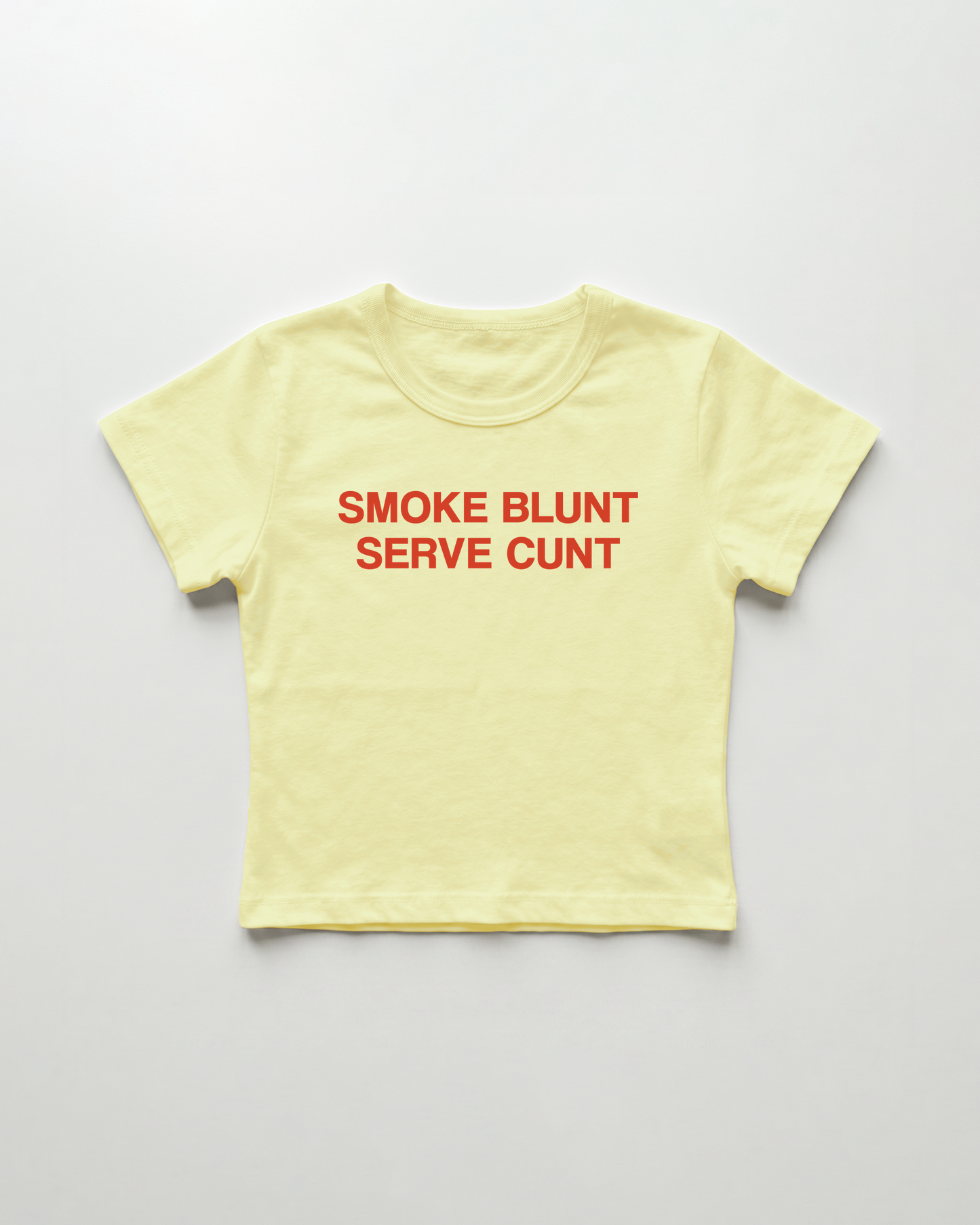 smoke blunt serve cunt cropped Baby Tee Gelb | Lolita Sinz