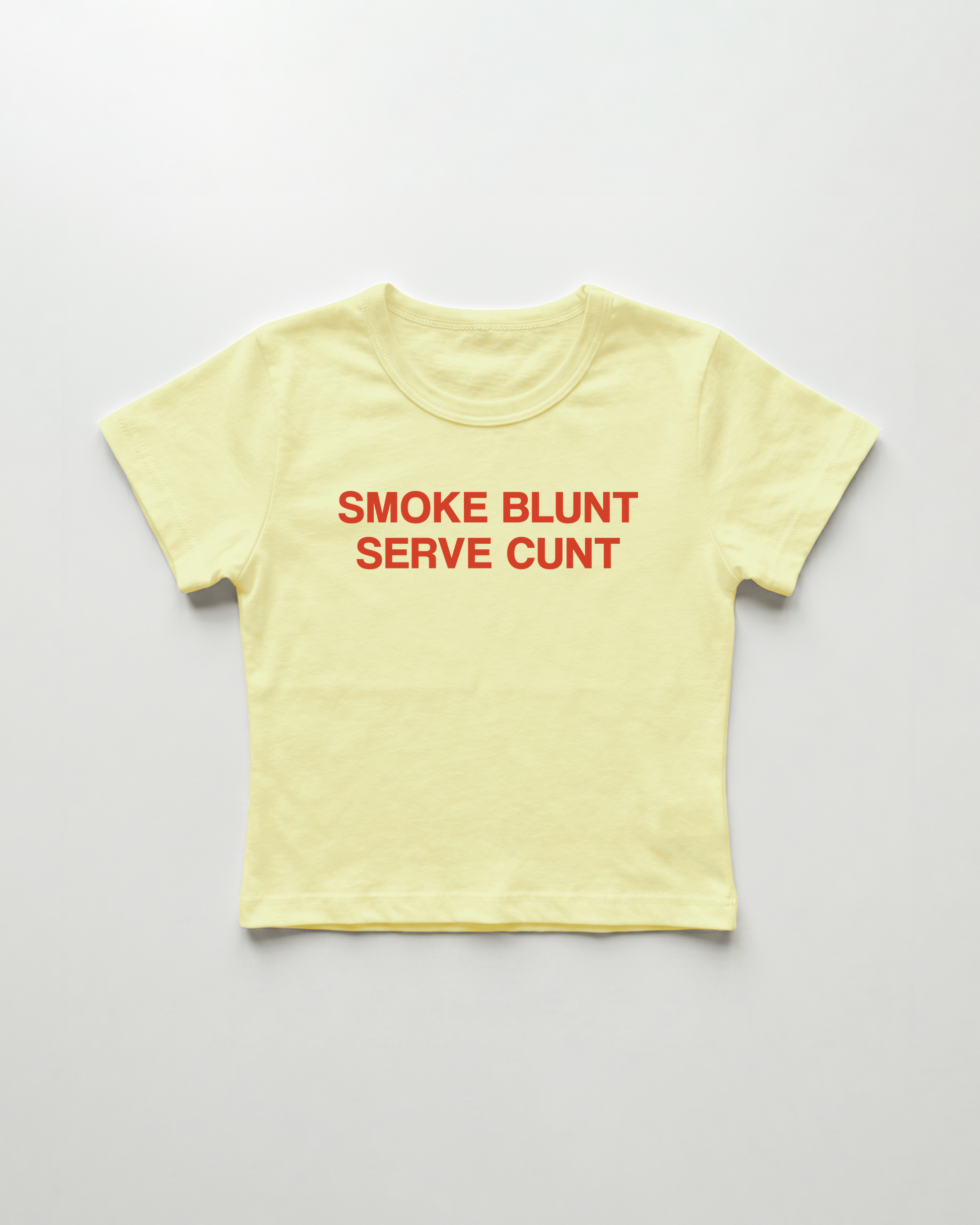 smoke blunt serve cunt cropped Baby Tee Gelb | Lolita Sinz