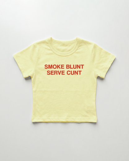smoke blunt serve cunt cropped Baby Tee Gelb | Lolita Sinz