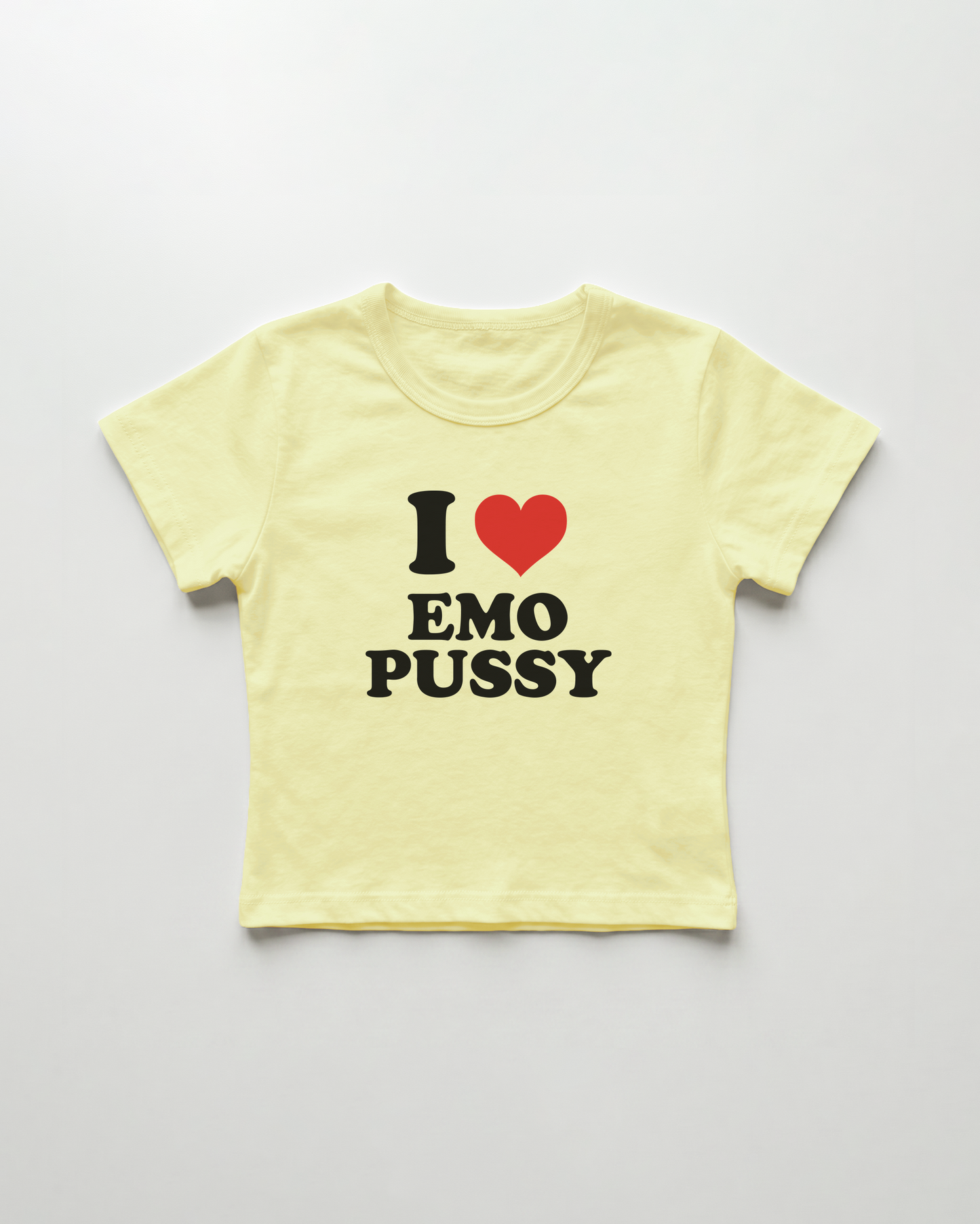 I love emo pussy cropped Baby Tee Gelb | Lolita Sinz