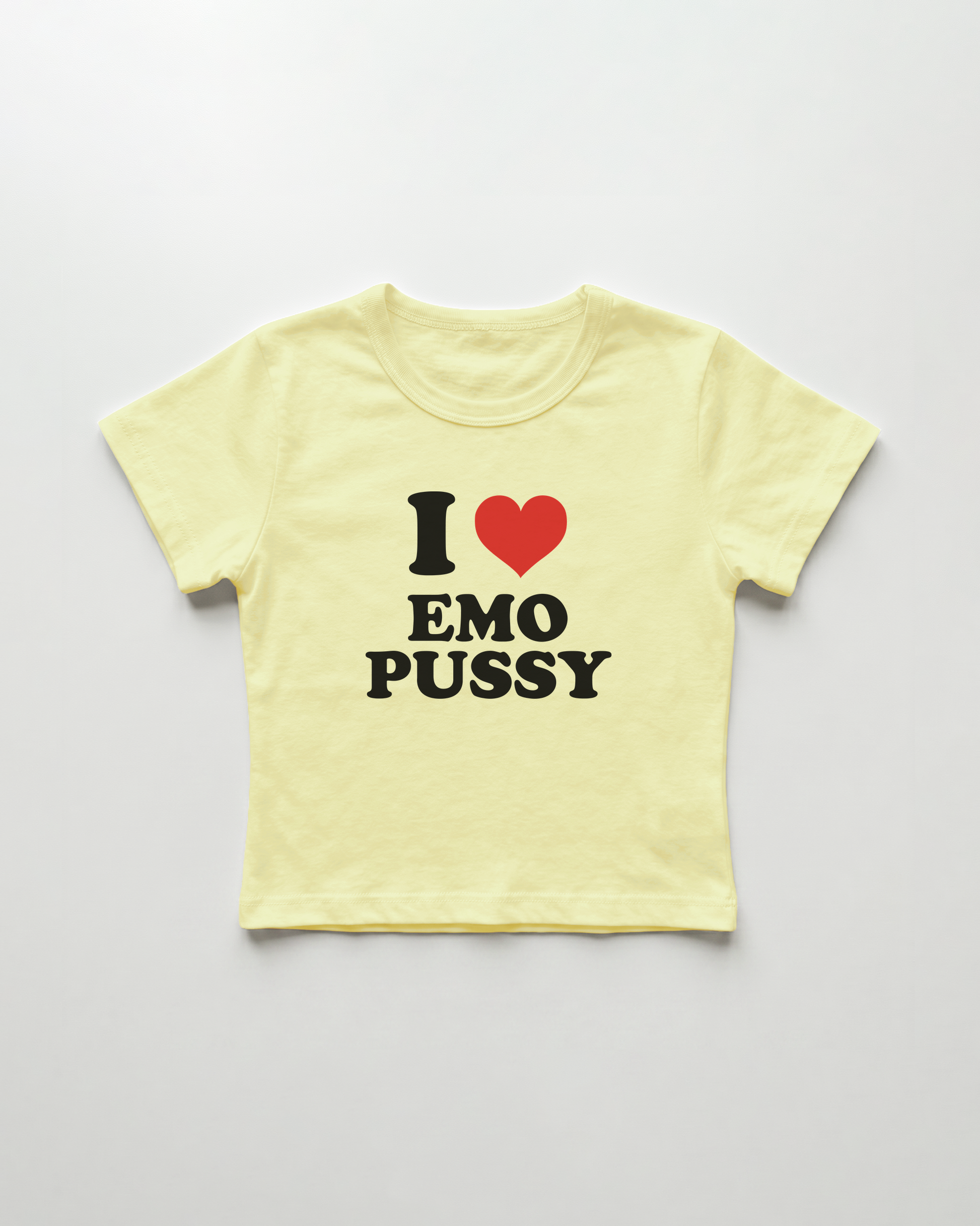 I love emo pussy cropped Baby Tee Gelb | Lolita Sinz
