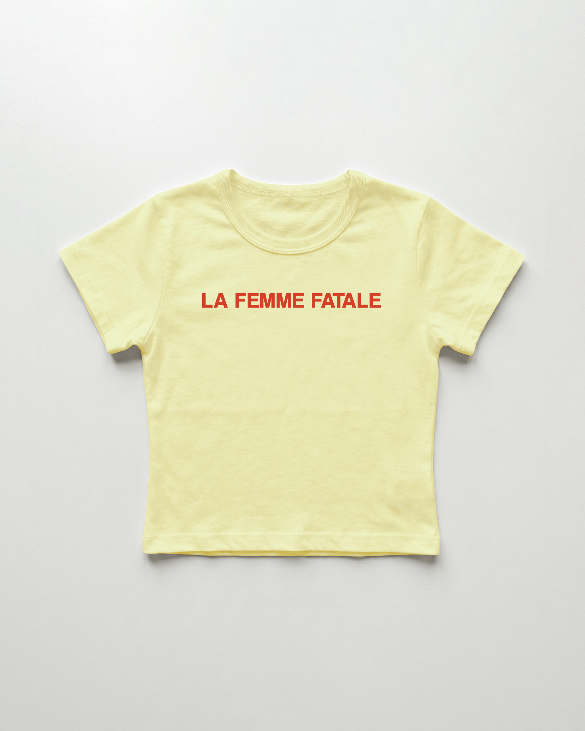 la femme fatale cropped Baby Tee Gelb | Lolita Sinz