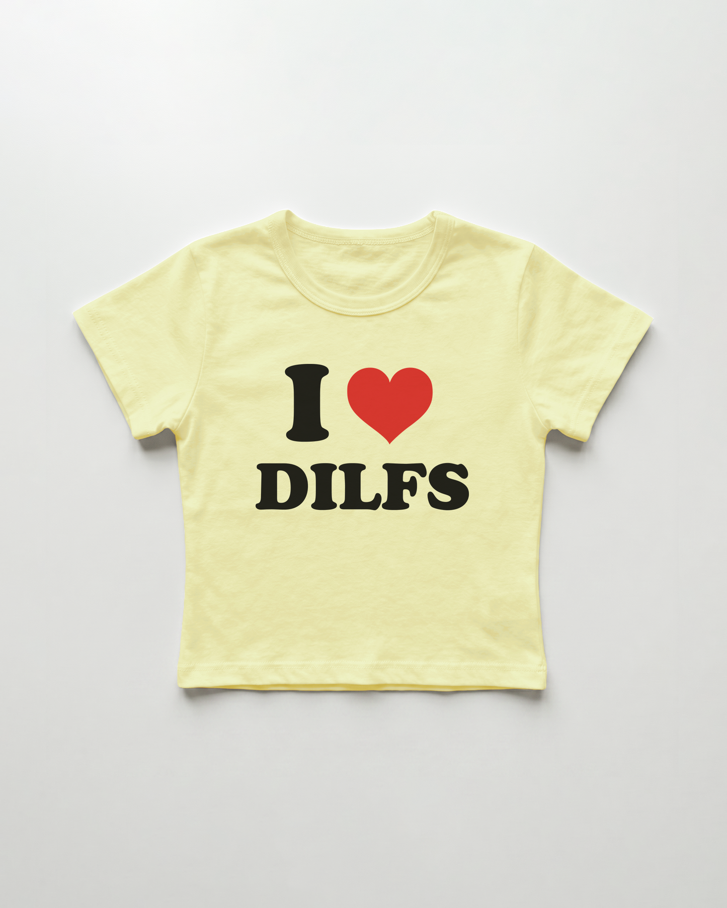 I love dilfs cropped Baby Tee Gelb | Lolita Sinz