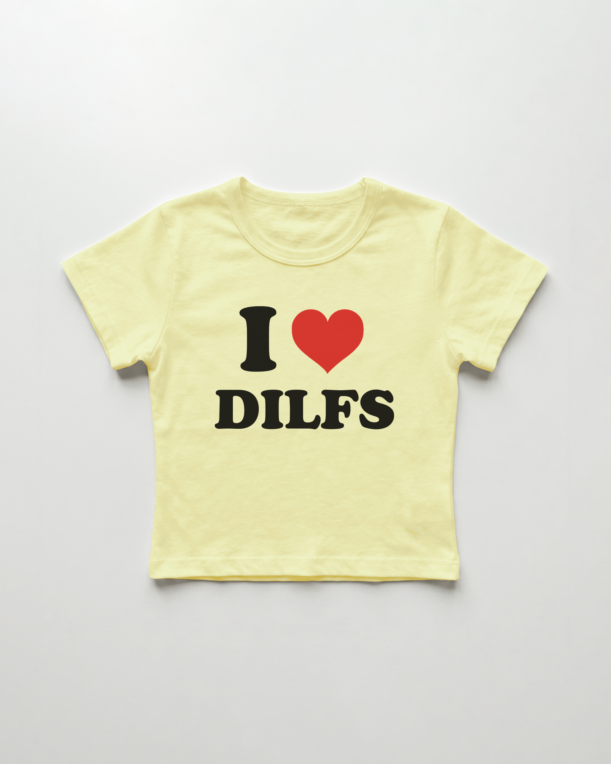 I love dilfs cropped Baby Tee Gelb | Lolita Sinz