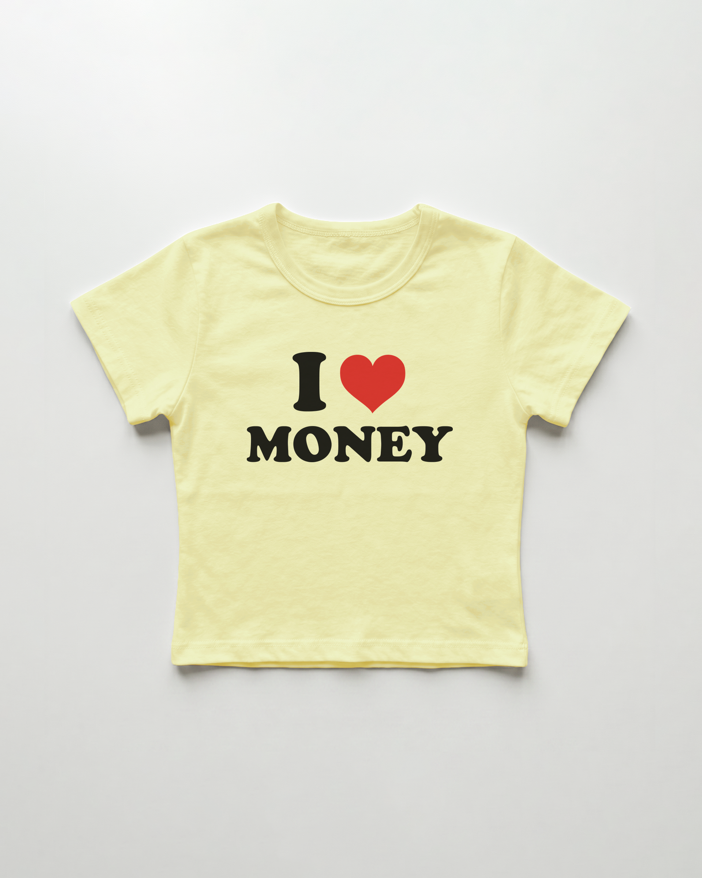 I love money cropped Baby Tee Gelb | Lolita Sinz