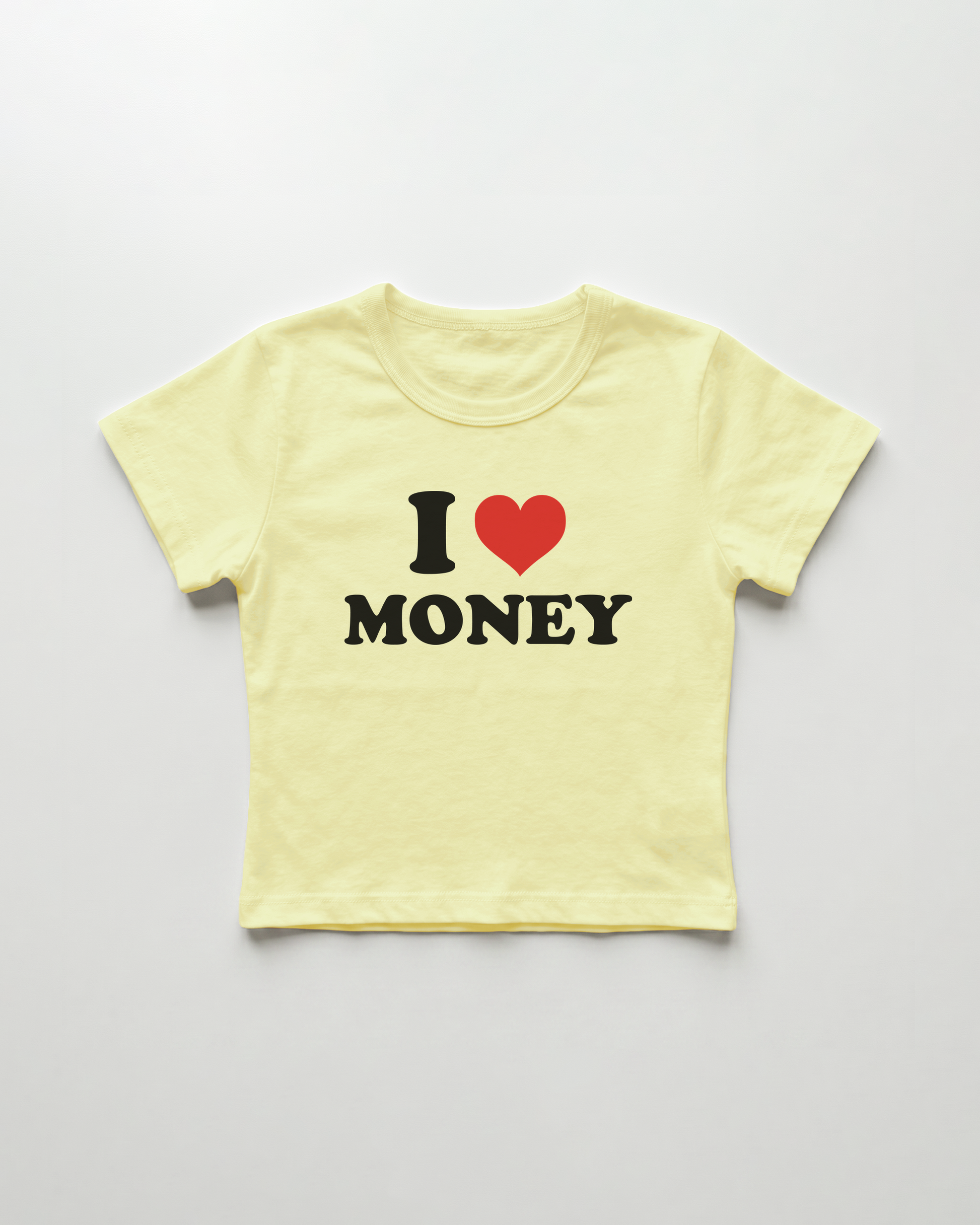 I love money cropped Baby Tee Gelb | Lolita Sinz