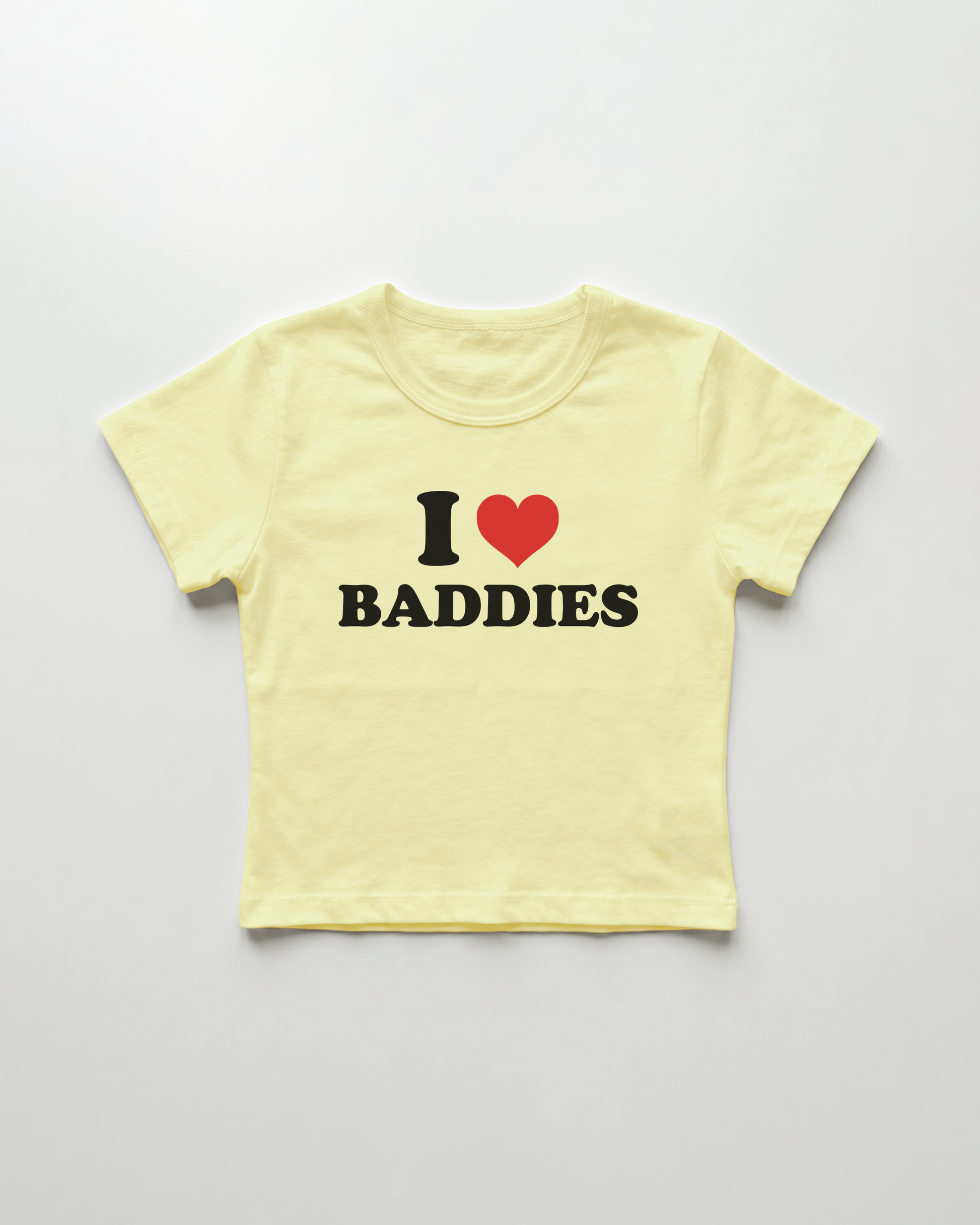 I love baddies cropped Baby Tee Gelb | Lolita Sinz
