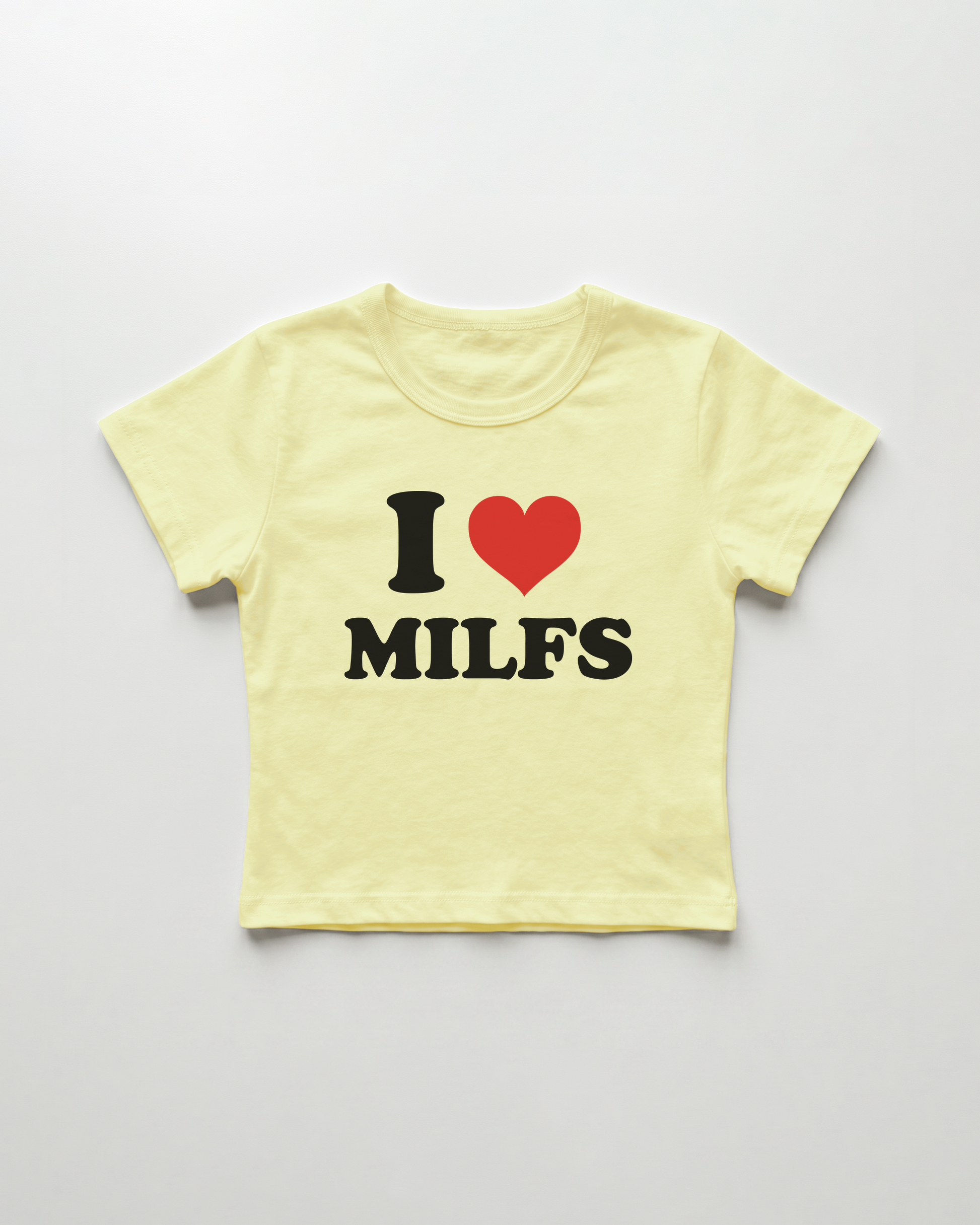 I love milfs cropped Baby Tee Gelb | Lolita Sinz