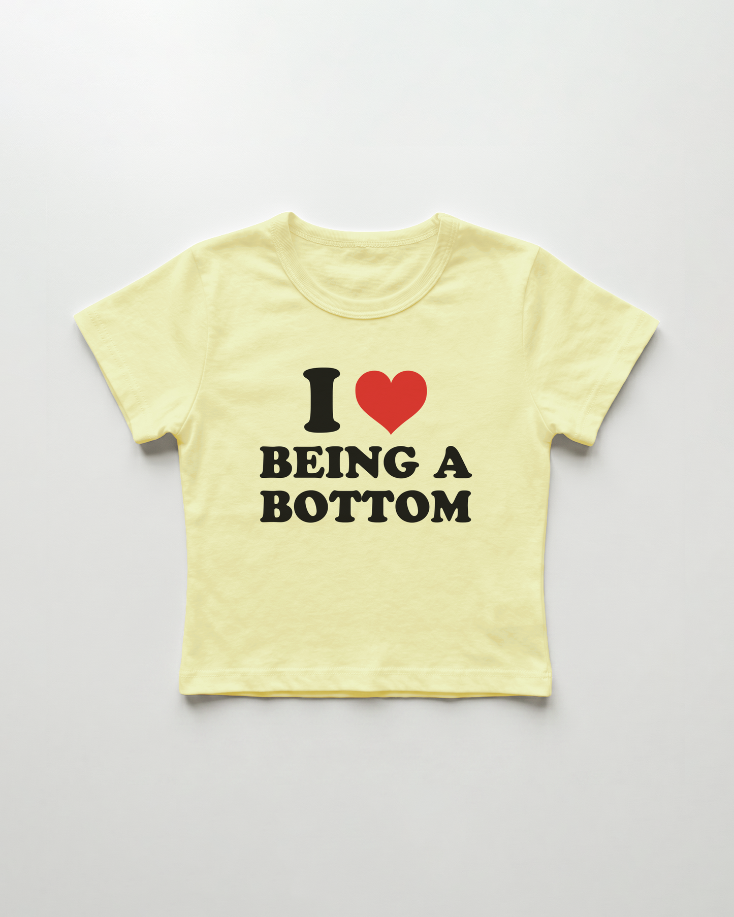 I love being a bottom cropped Baby Tee Gelb | Lolita Sinz