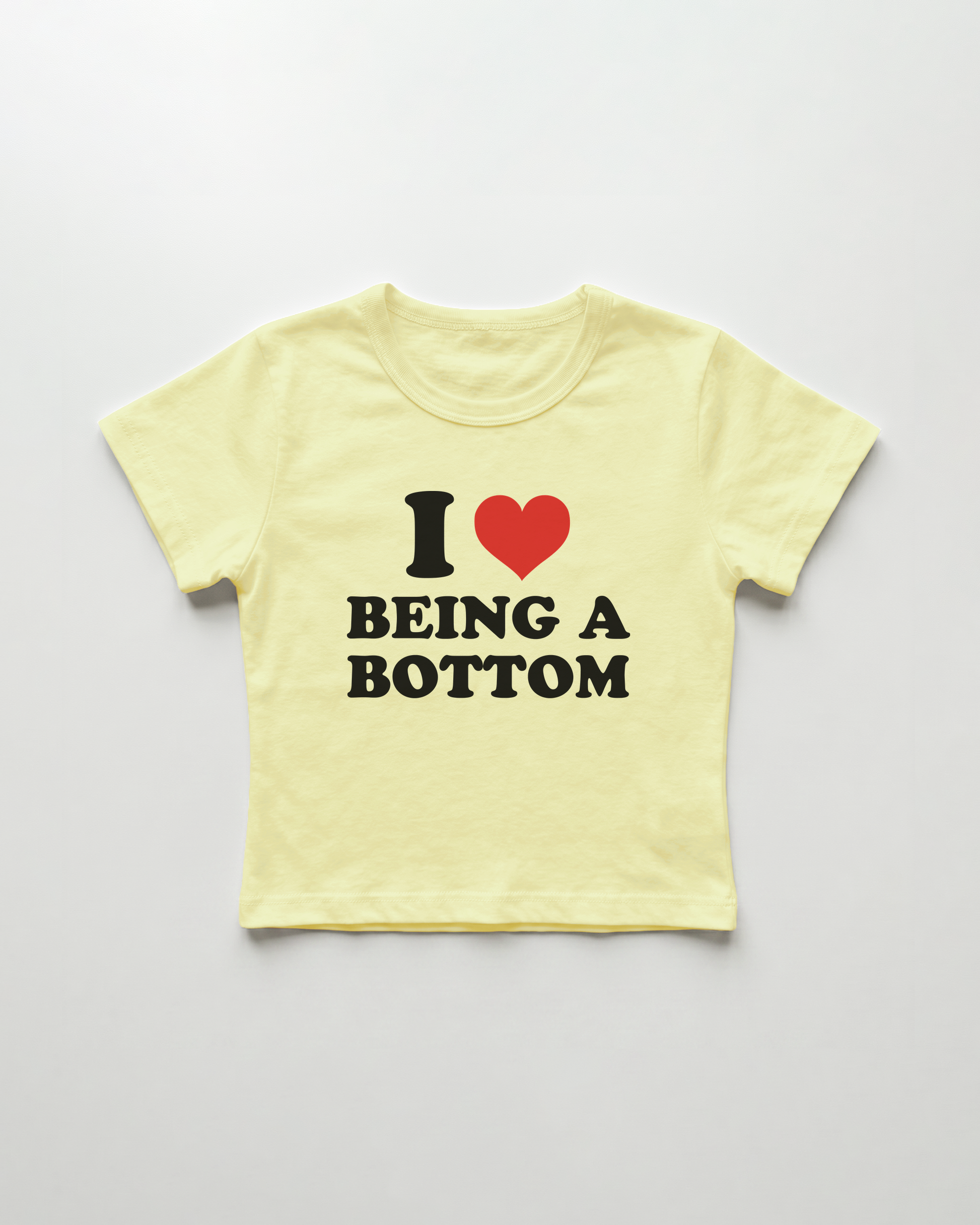 I love being a bottom cropped Baby Tee Gelb | Lolita Sinz