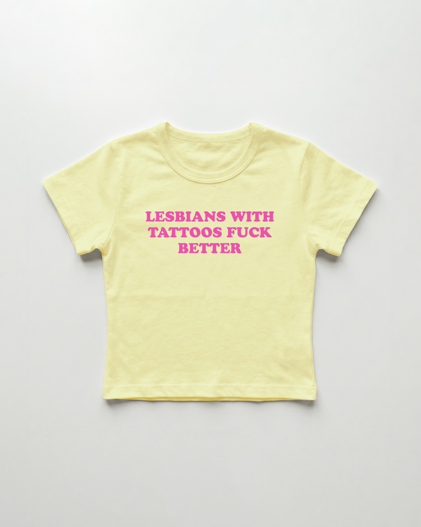 lesbians with tattoos fuck better cropped Baby Tee Gelb | Lolita Sinz