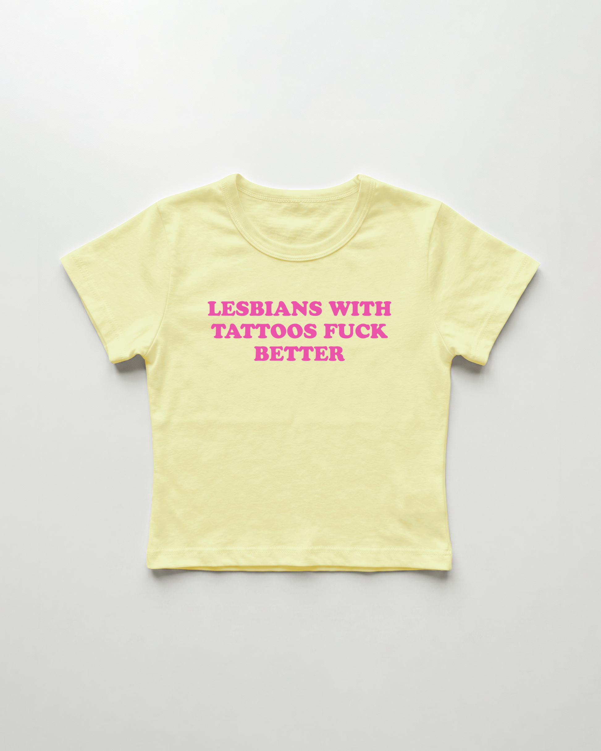 lesbians with tattoos fuck better cropped Baby Tee Gelb | Lolita Sinz