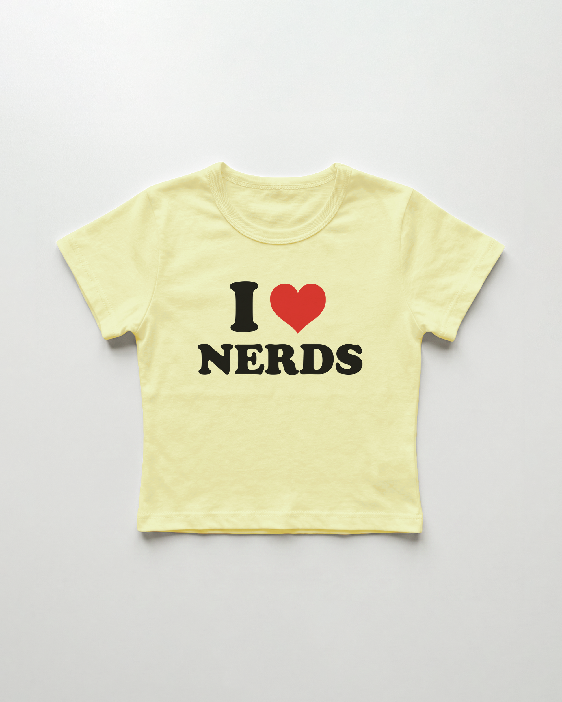 I love nerds cropped Baby Tee Gelb | Lolita Sinz