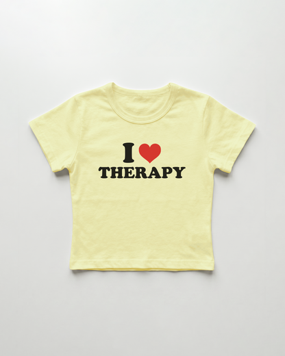 I love therapy cropped Baby Tee