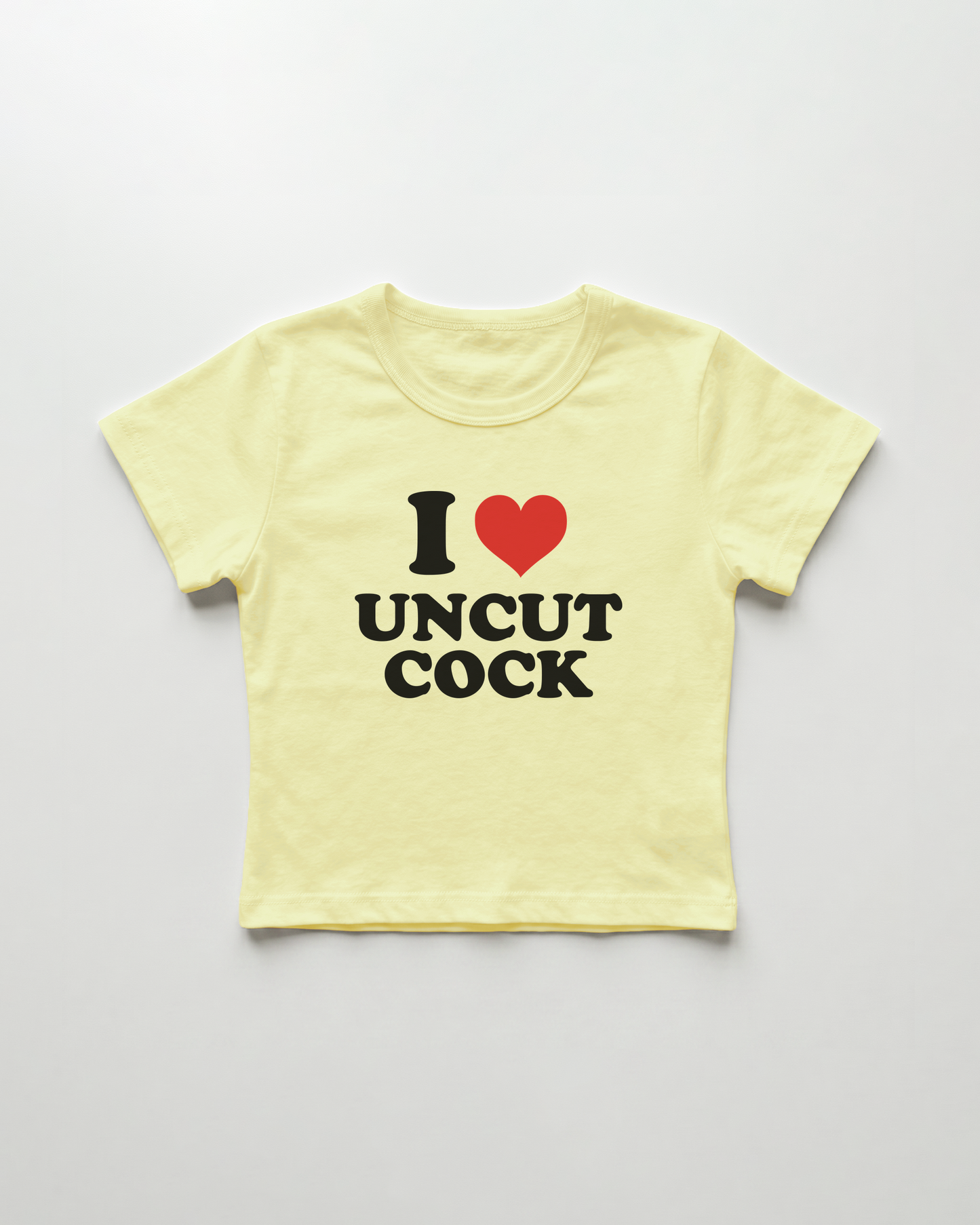 I love uncut cock cropped Baby Tee Gelb | Lolita Sinz