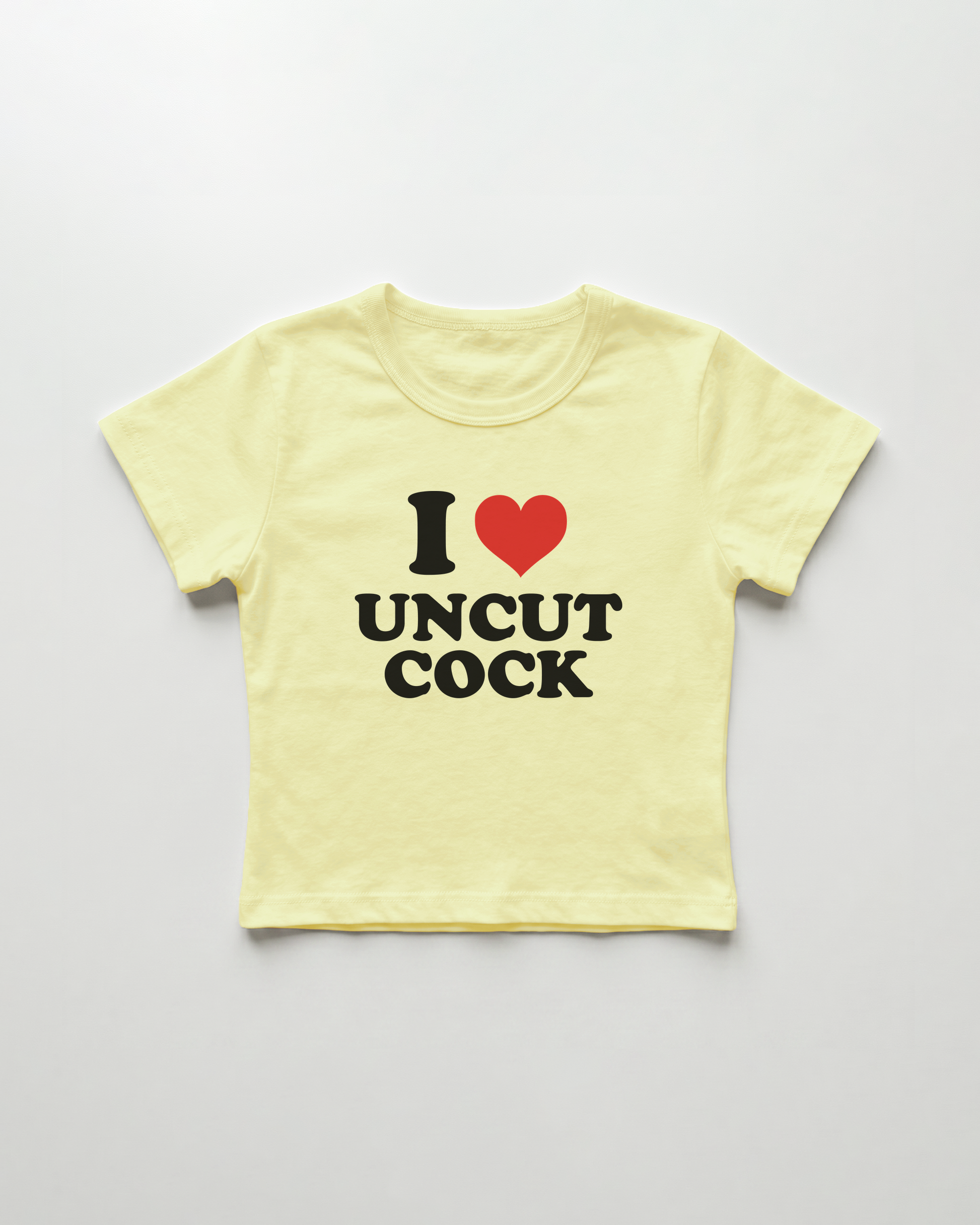 I love uncut cock cropped Baby Tee Gelb | Lolita Sinz