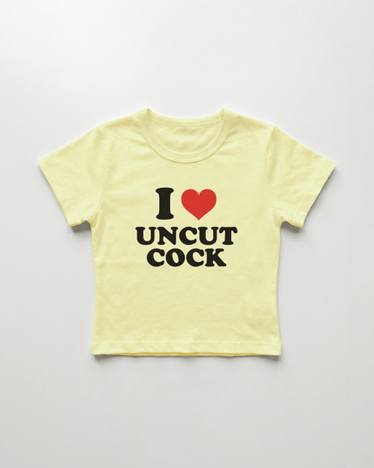 I love uncut cock cropped Baby Tee Gelb | Lolita Sinz