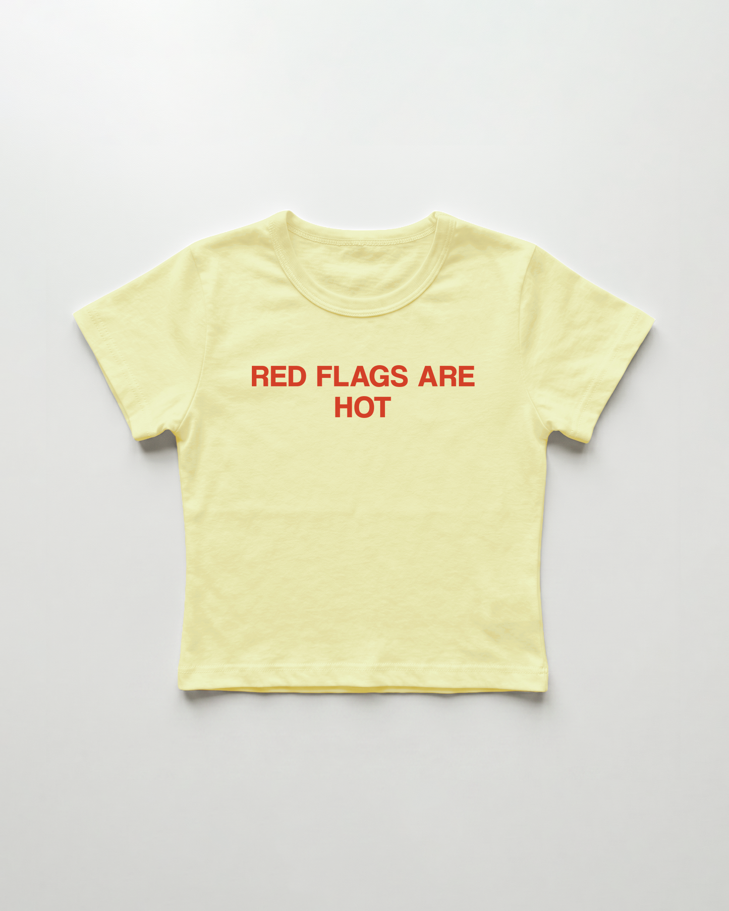 red flags are hot cropped Baby Tee Gelb | Lolita Sinz