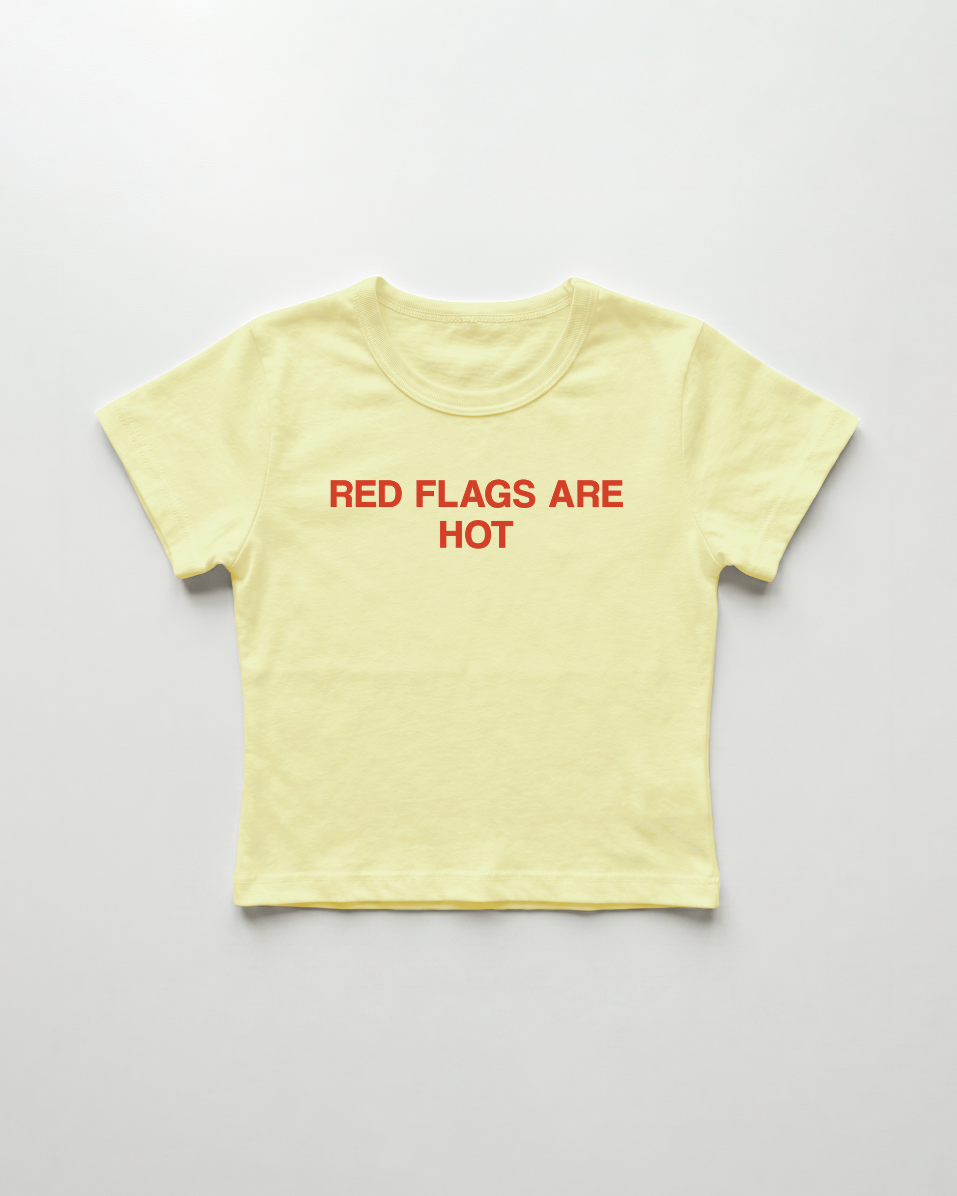 red flags are hot cropped Baby Tee Gelb | Lolita Sinz
