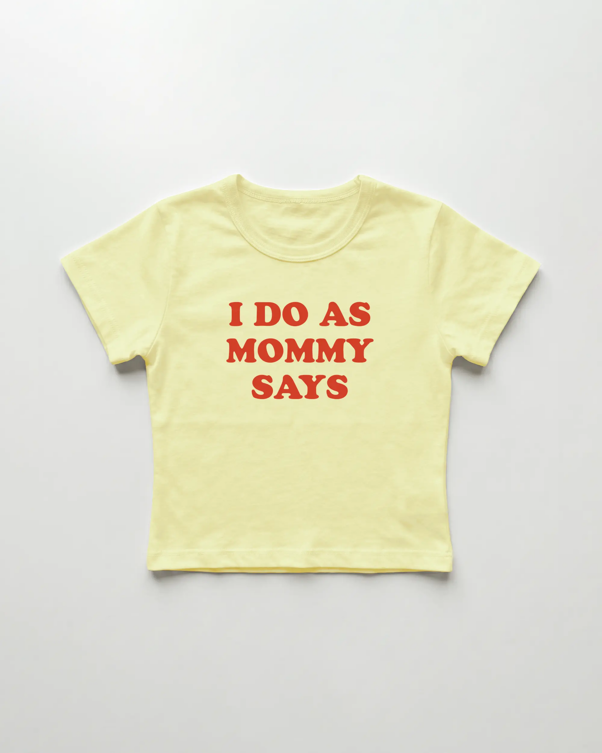 I do as mommy says cropped Baby Tee Gelb | Lolita Sinz