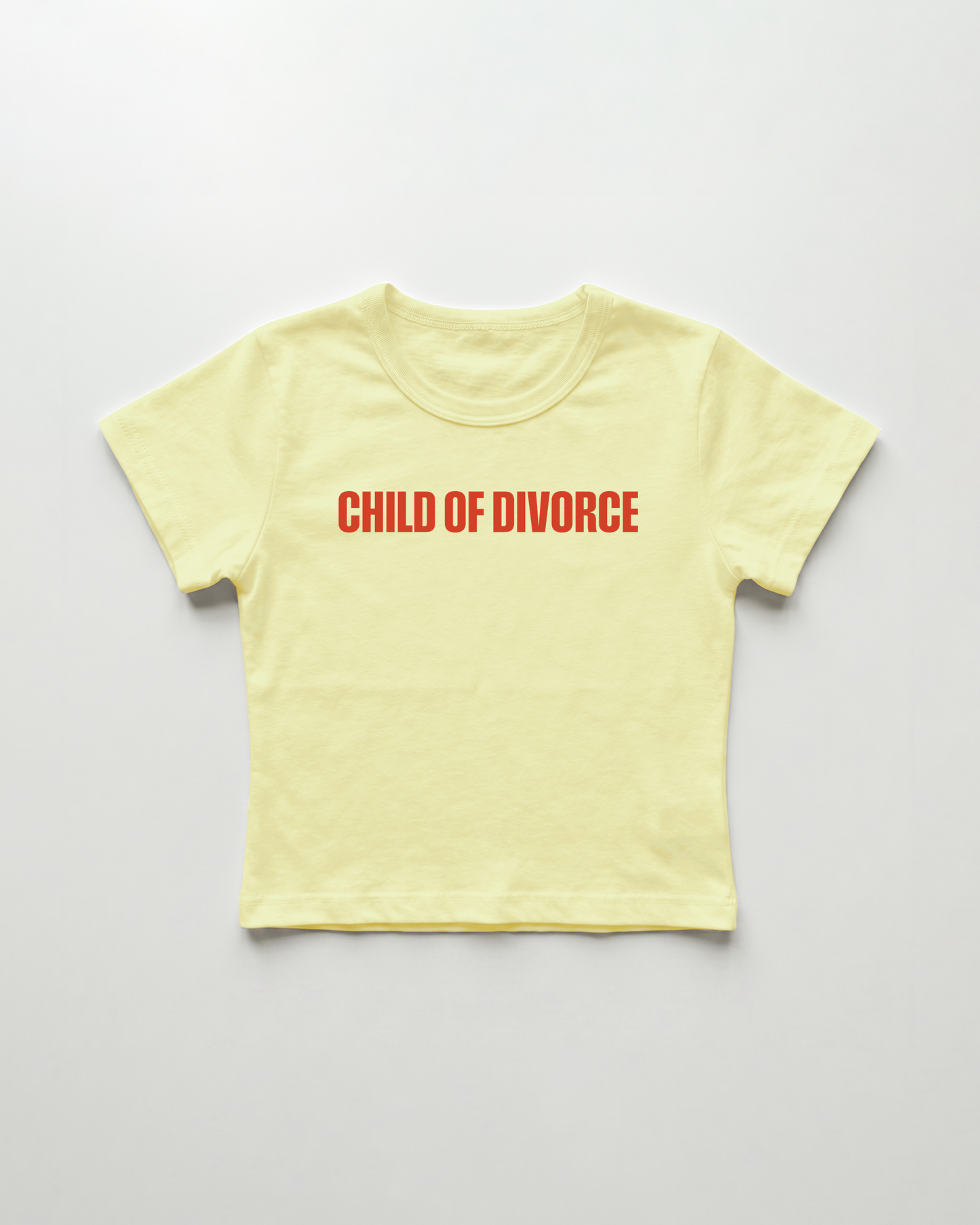 child of divorce cropped Baby Tee Gelb | Lolita Sinz
